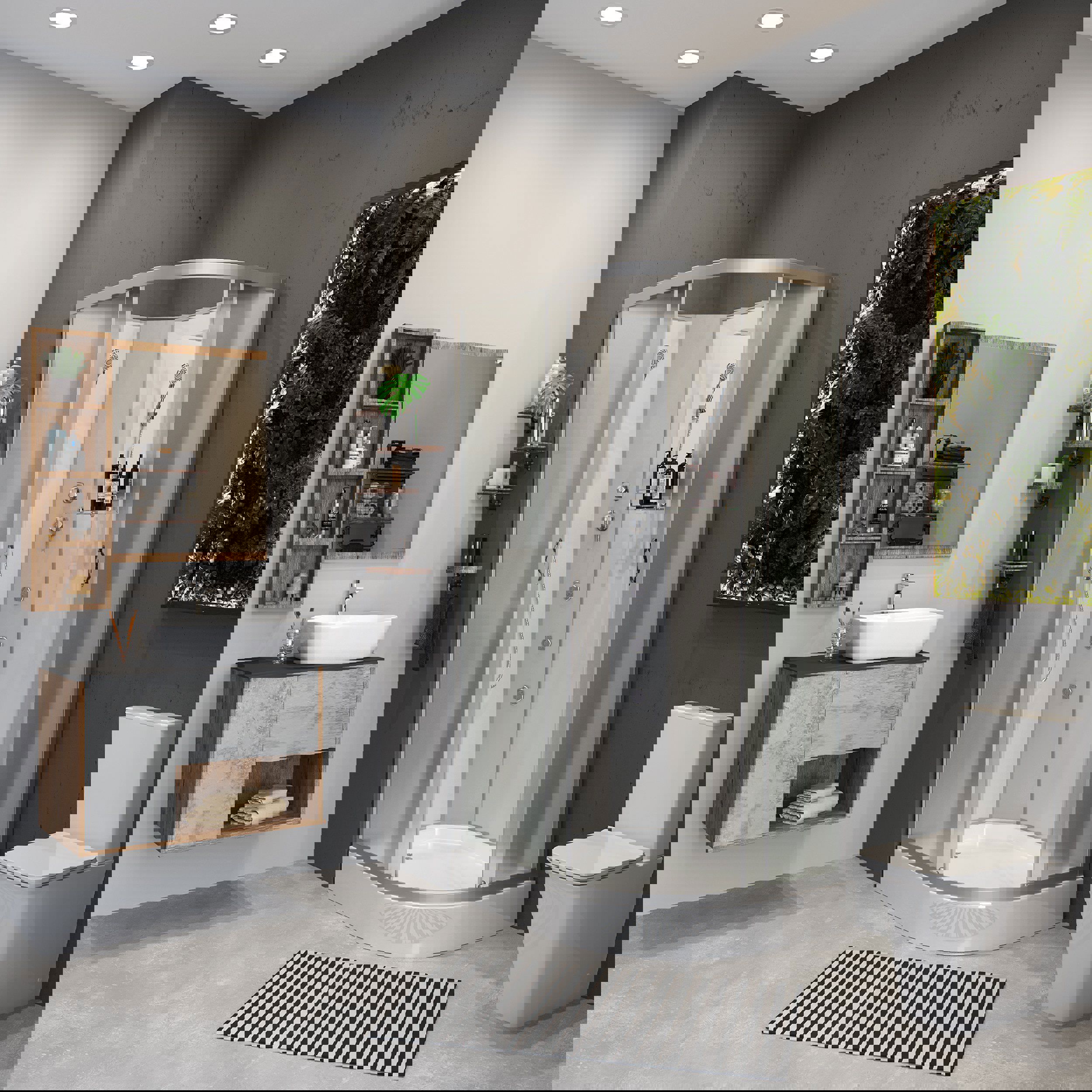 Изображение товара Душевая кабина Niagara 33121423LBKG низкий поддон 120x80см матовое стекло гидромассаж