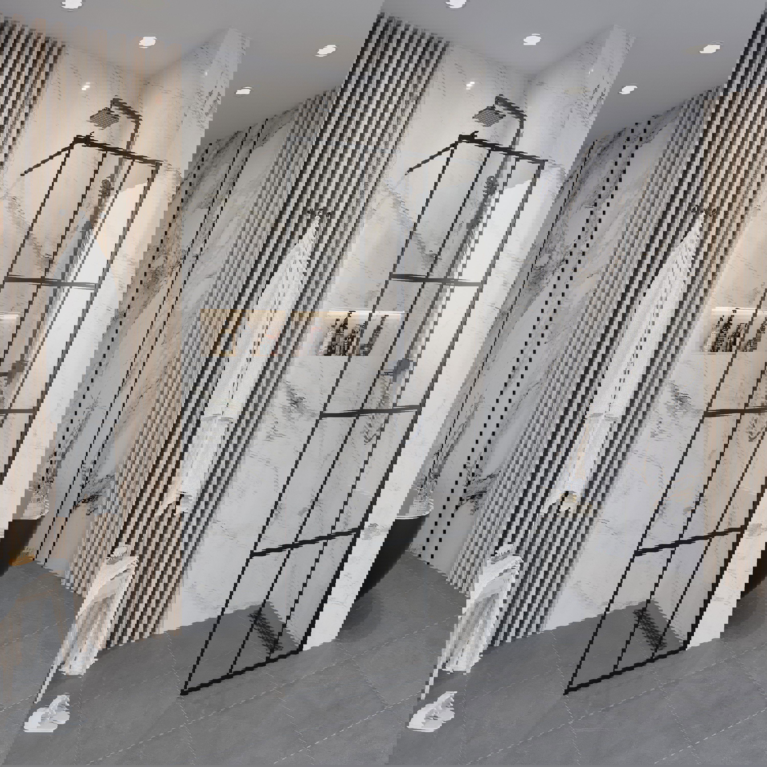 Изображение товара Душевая перегородка Niagara NG-685-11BLACK 110x195см черный профиль