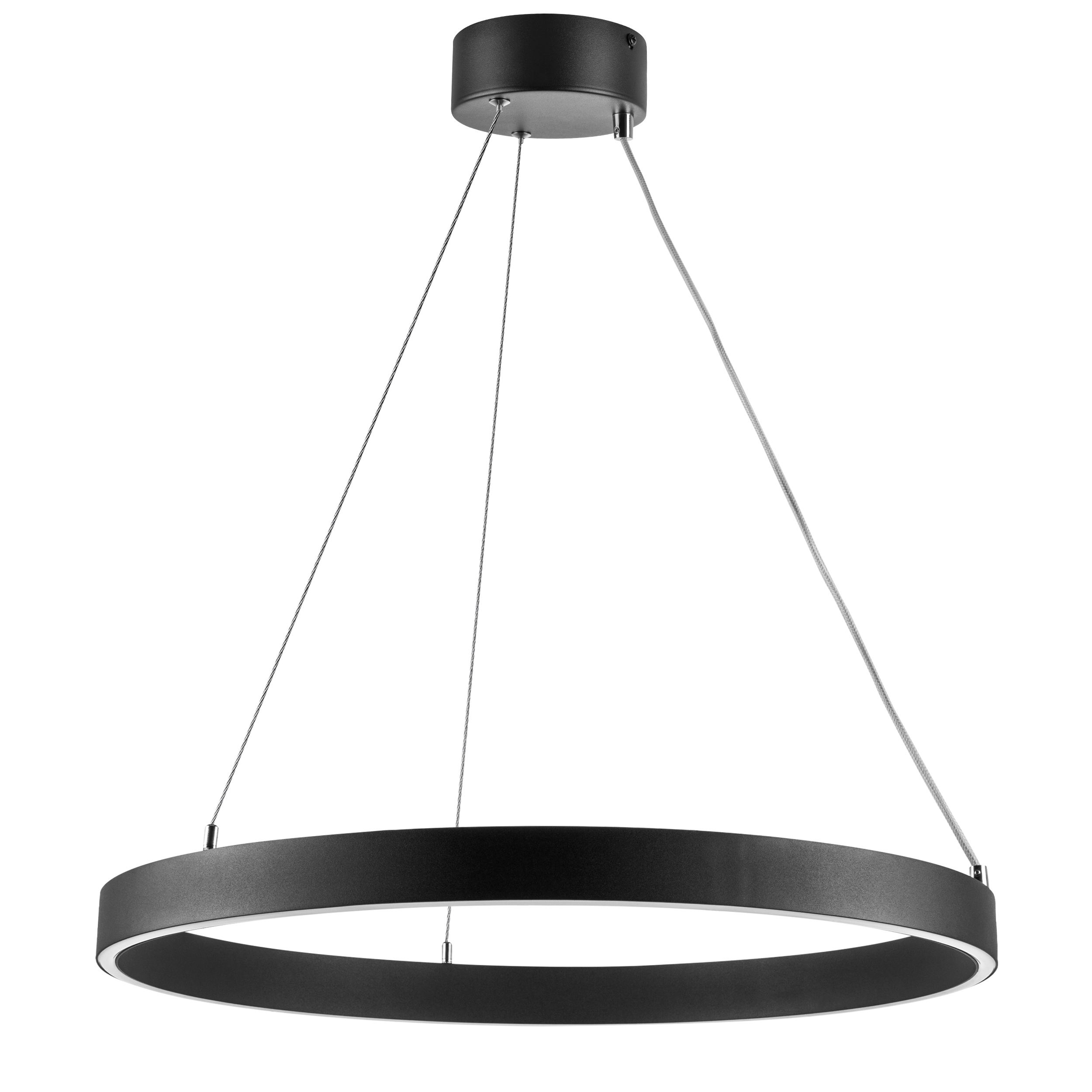 Изображение товара Lightstar Saturno 748027: подвесная LED-люстра, пульт, 3 кекса, черная