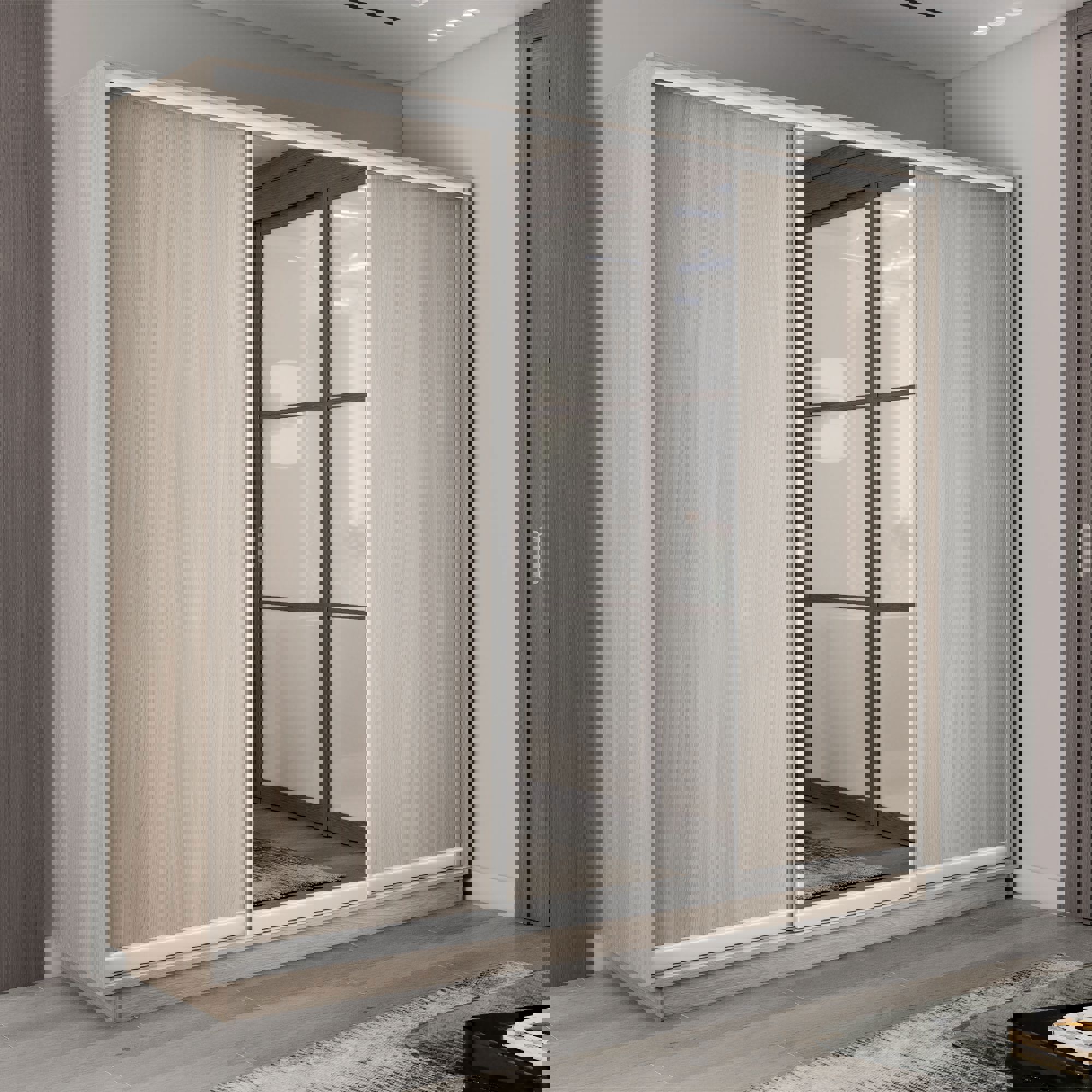 Изображение товара Шкаф-купе Мебельная Компания Е1 240x240x60 см с зеркалом