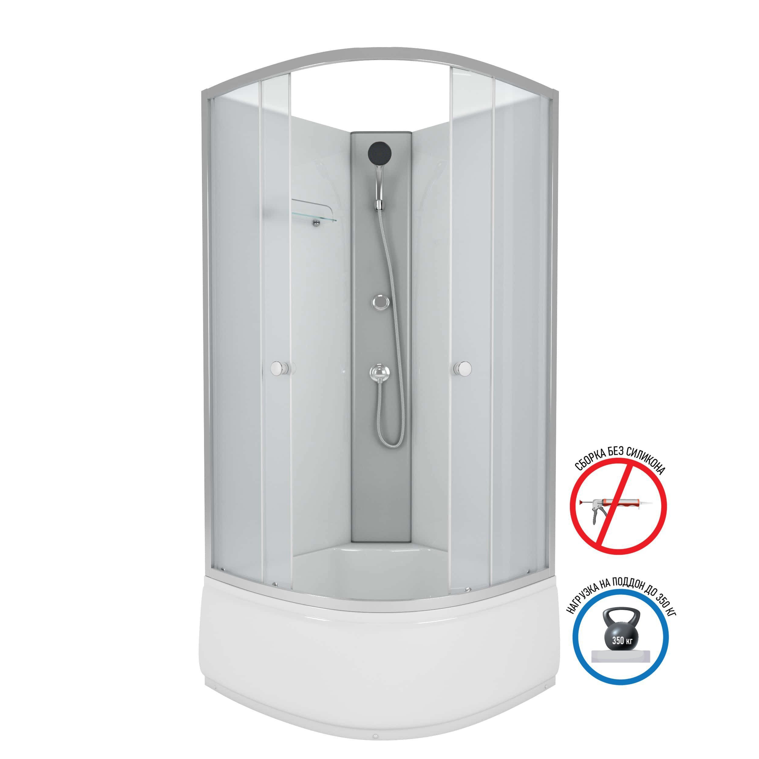 Изображение товара Душевая кабина NIAGARA Eco E90/40/MT/BK — 90x90 см, без крыши, высокий поддон