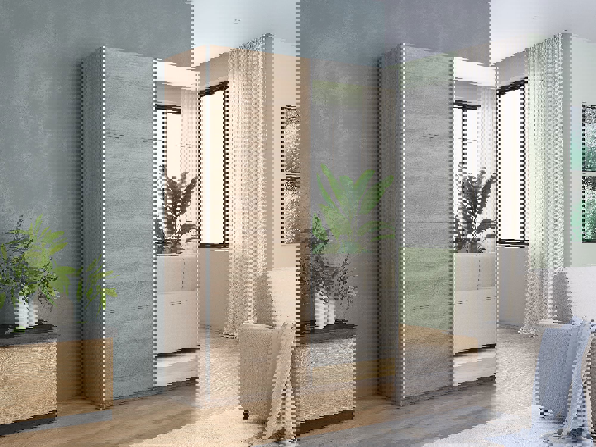 Изображение товара Шкаф-купе Мебельная Компания Е1 2 дверный с зеркалом 230x140x57 см