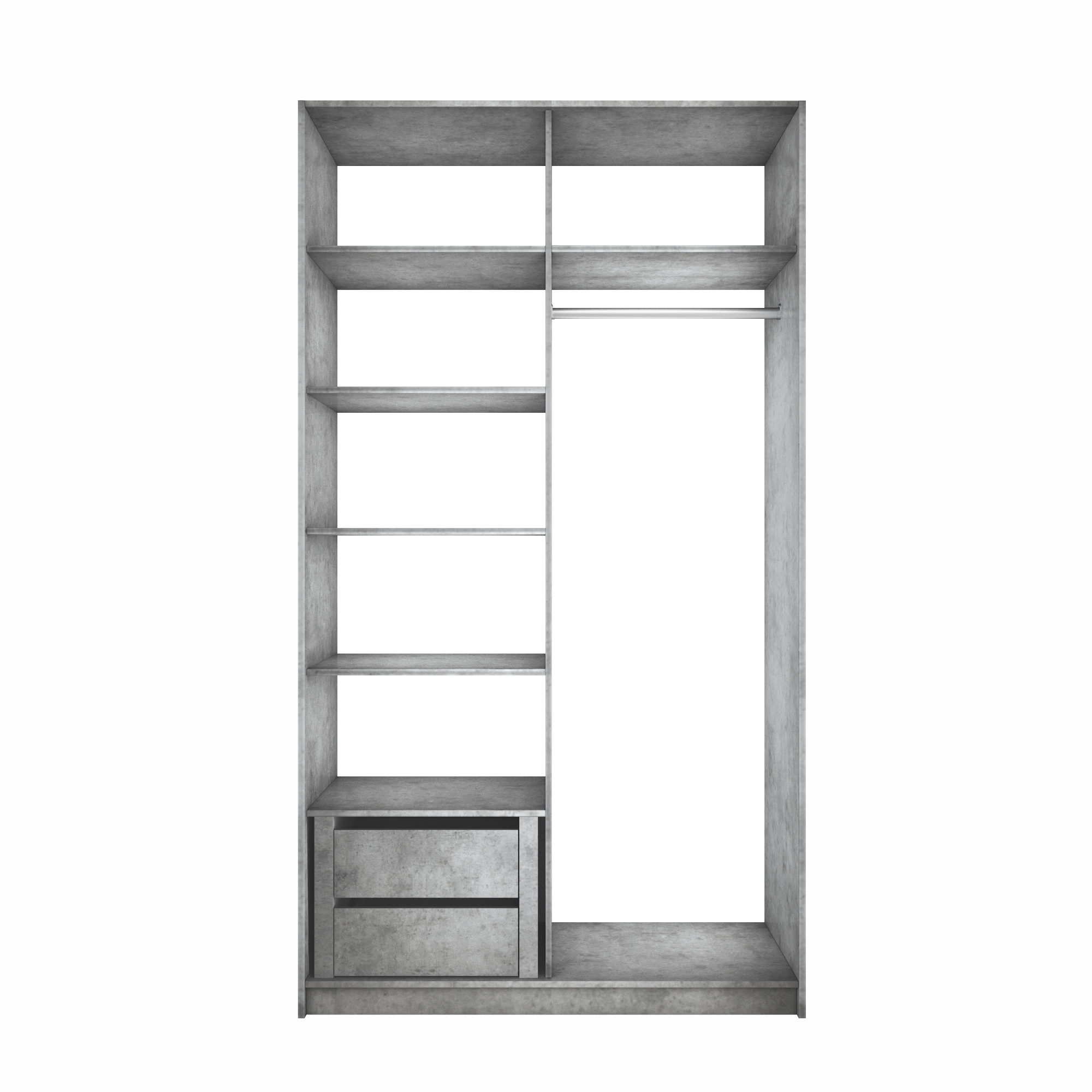 Изображение товара Гардеробная Мебельная компания е1 MOD_GAR_1200_M1_BT 121x220x51 см цвет серый