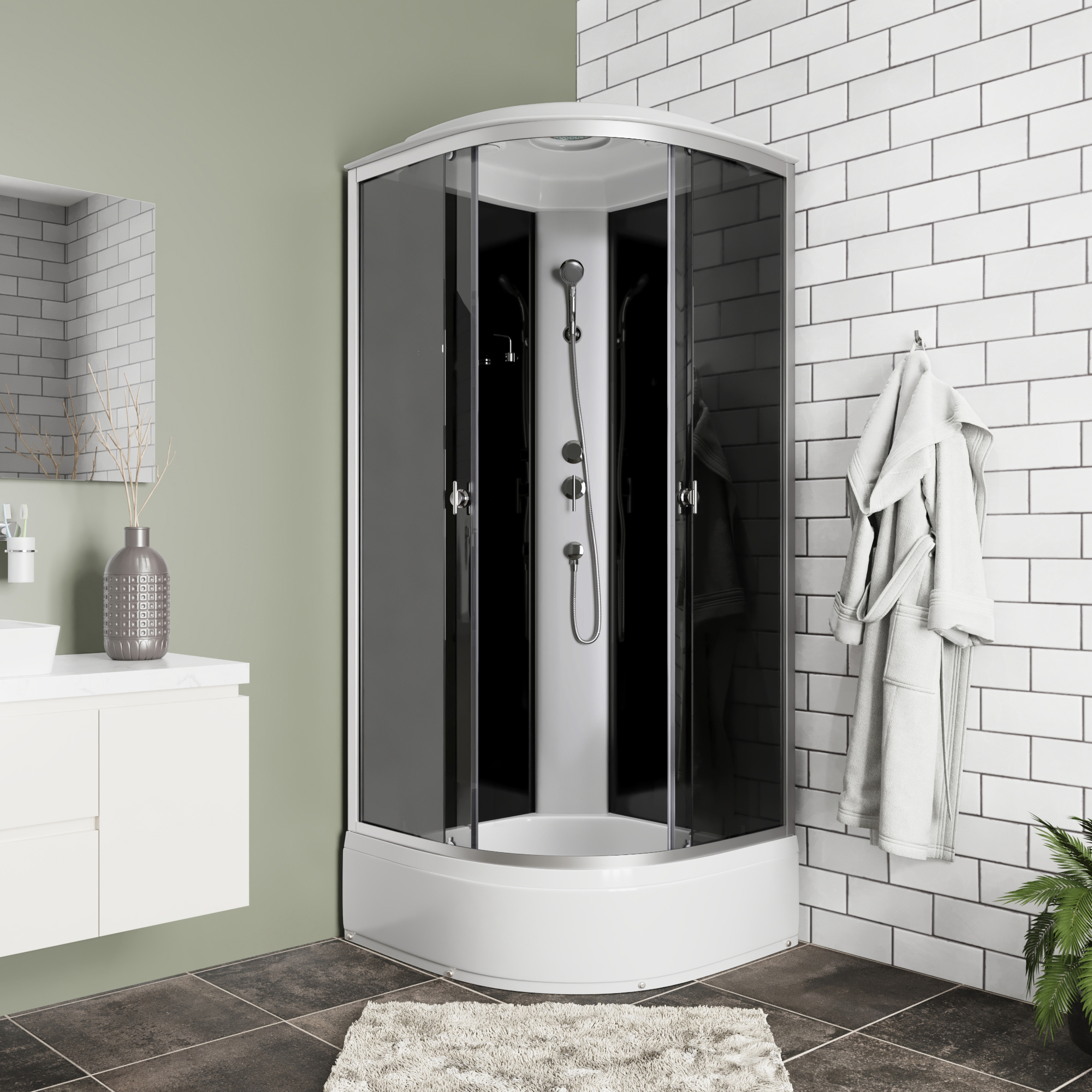 Изображение товара Душевая кабина Niagara Eco E90/26/TN 90x90x215 поддон 26 см Изображение товара Душевая кабина Niagara Eco E90/26/TN 90x90x215 поддон 26 см
