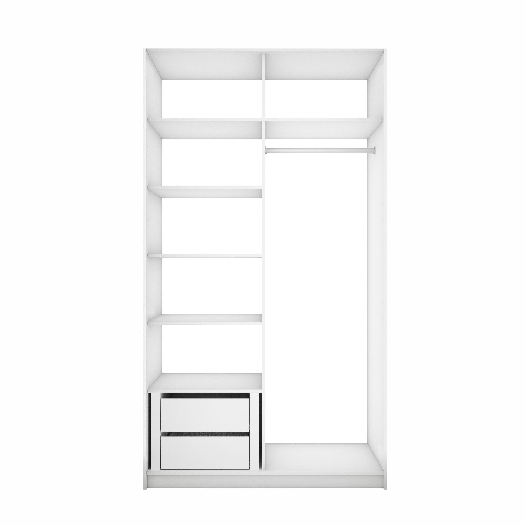 Изображение товара Гардеробная Мебельная компания е1 MOD_GAR_1200_M1_B 121x220x51 см цвет белый