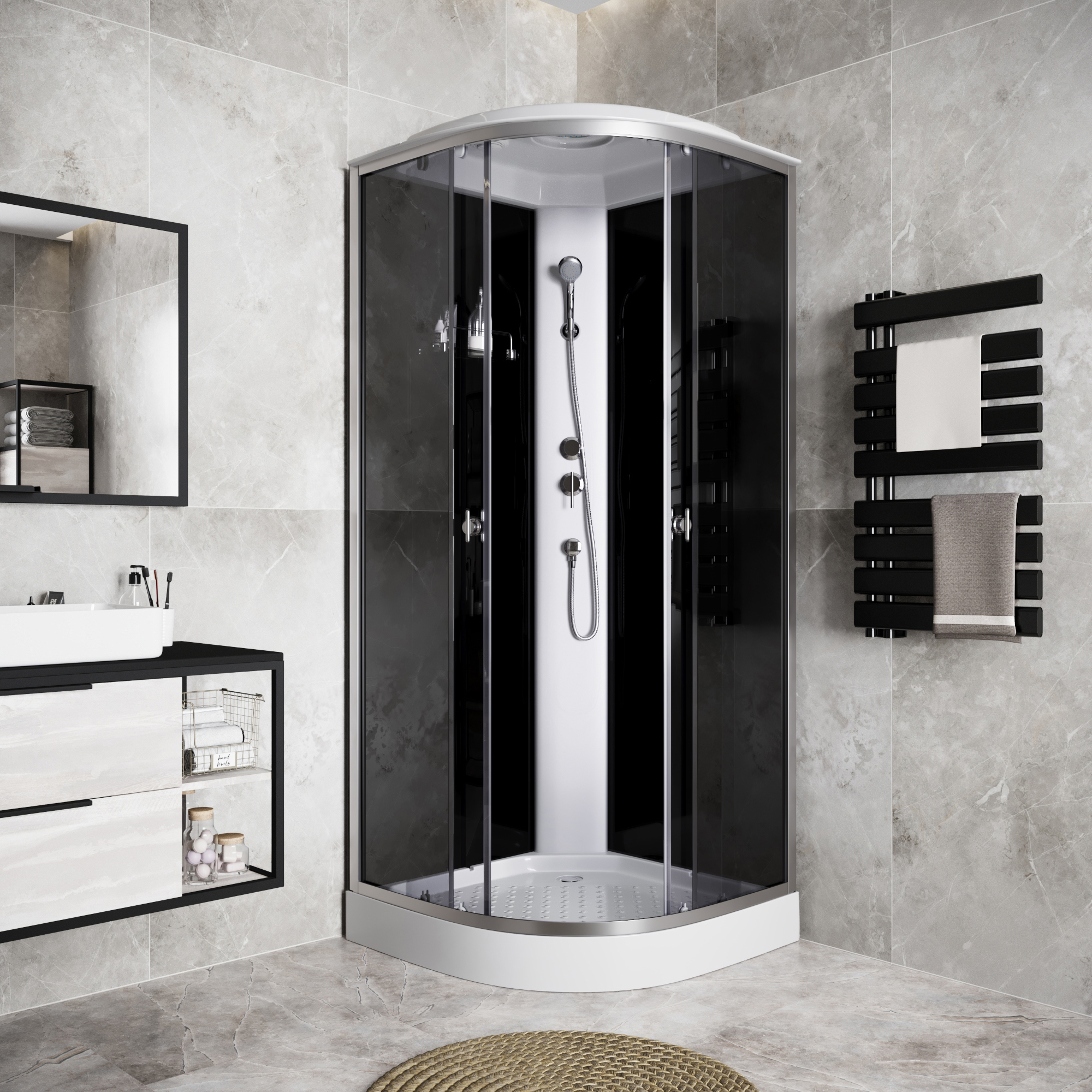 Изображение товара Душевая кабина Niagara Eco E80/13/TN 80x80x215 см с тонированным стеклом и крышей Изображение товара Душевая кабина Niagara Eco E80/13/TN 80x80x215 см с тонированным стеклом и крышей
