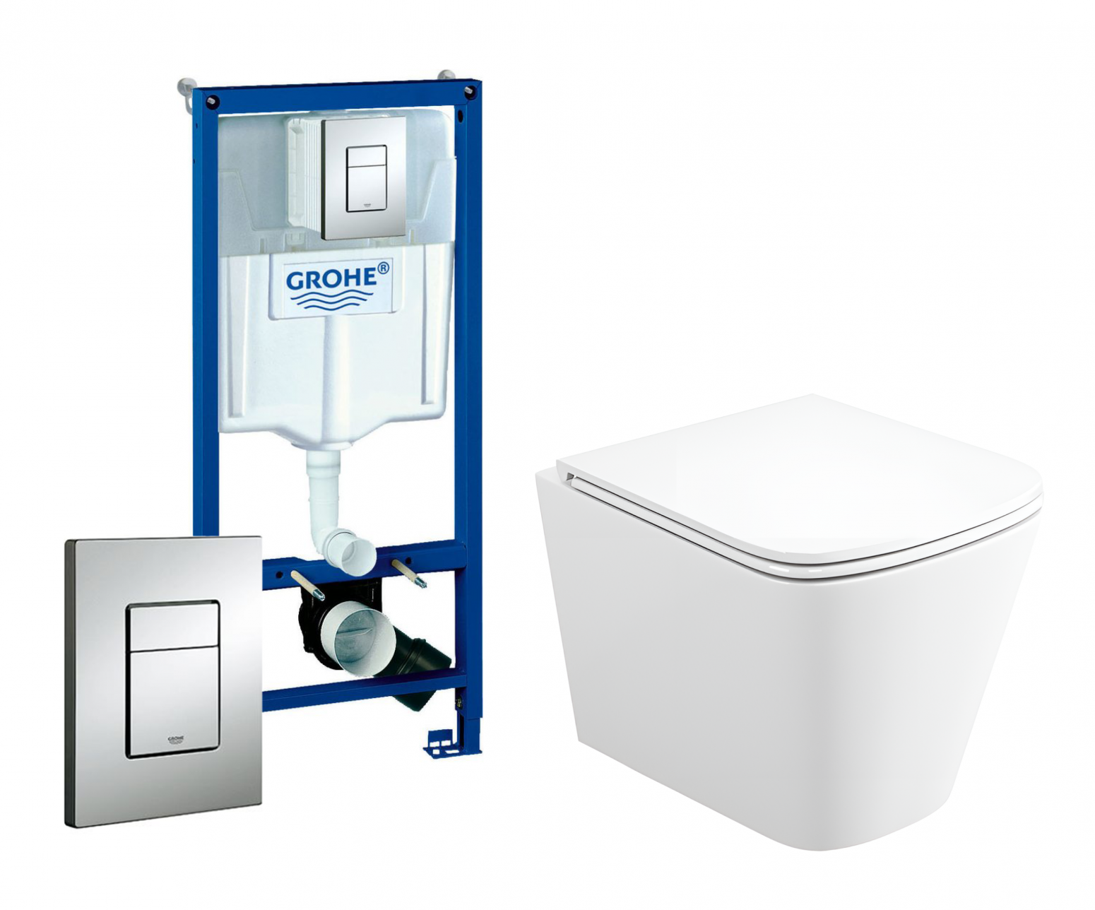 Изображение товара Комплект инсталляция с унитазом Grohe 551787 цвет белый