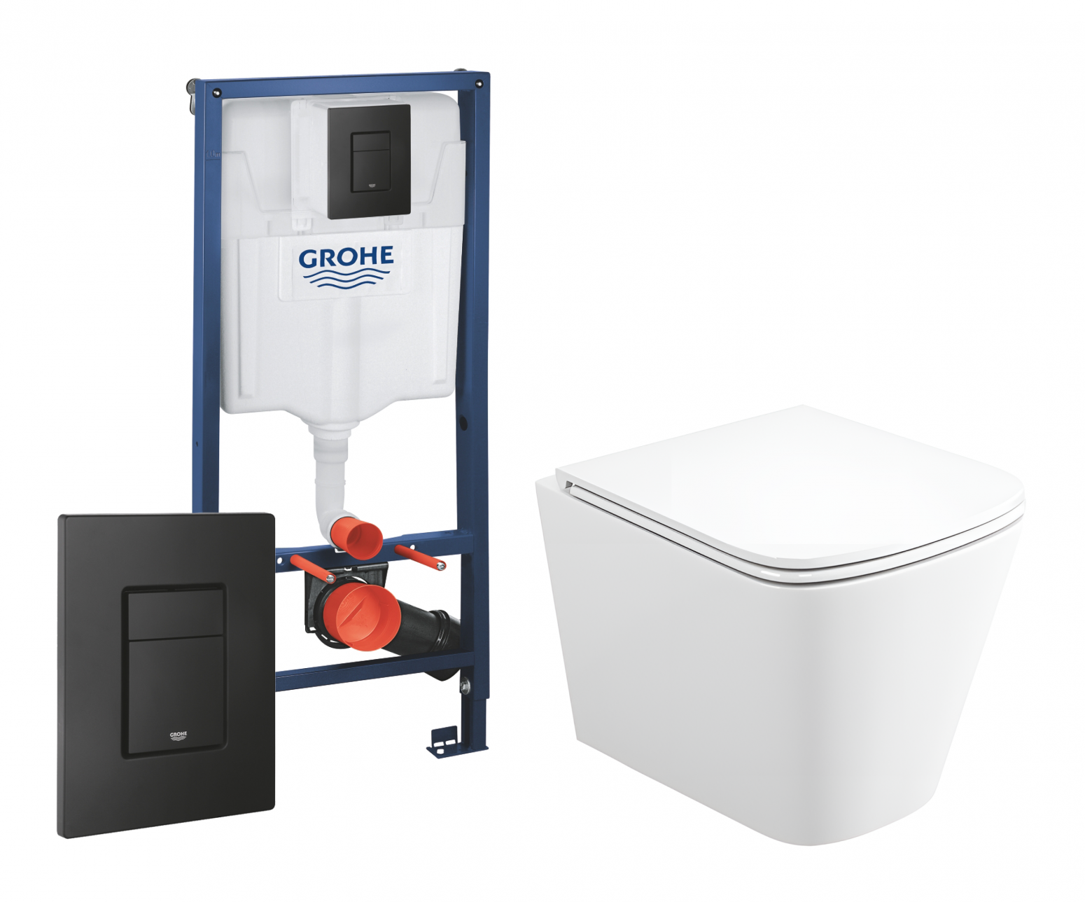 Изображение товара Комплект инсталляция с унитазом Grohe 552636 цвет белый