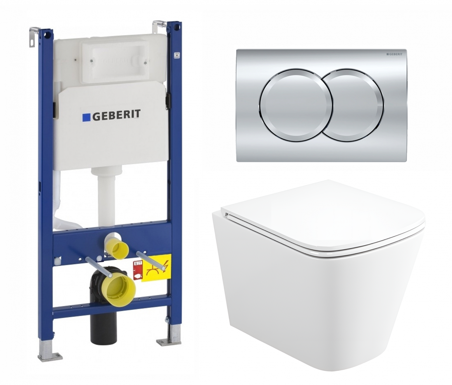 Изображение товара Комплект инсталляция с унитазом Geberit 553532 цвет белый Изображение товара Комплект инсталляция с унитазом Geberit 553532 цвет белый