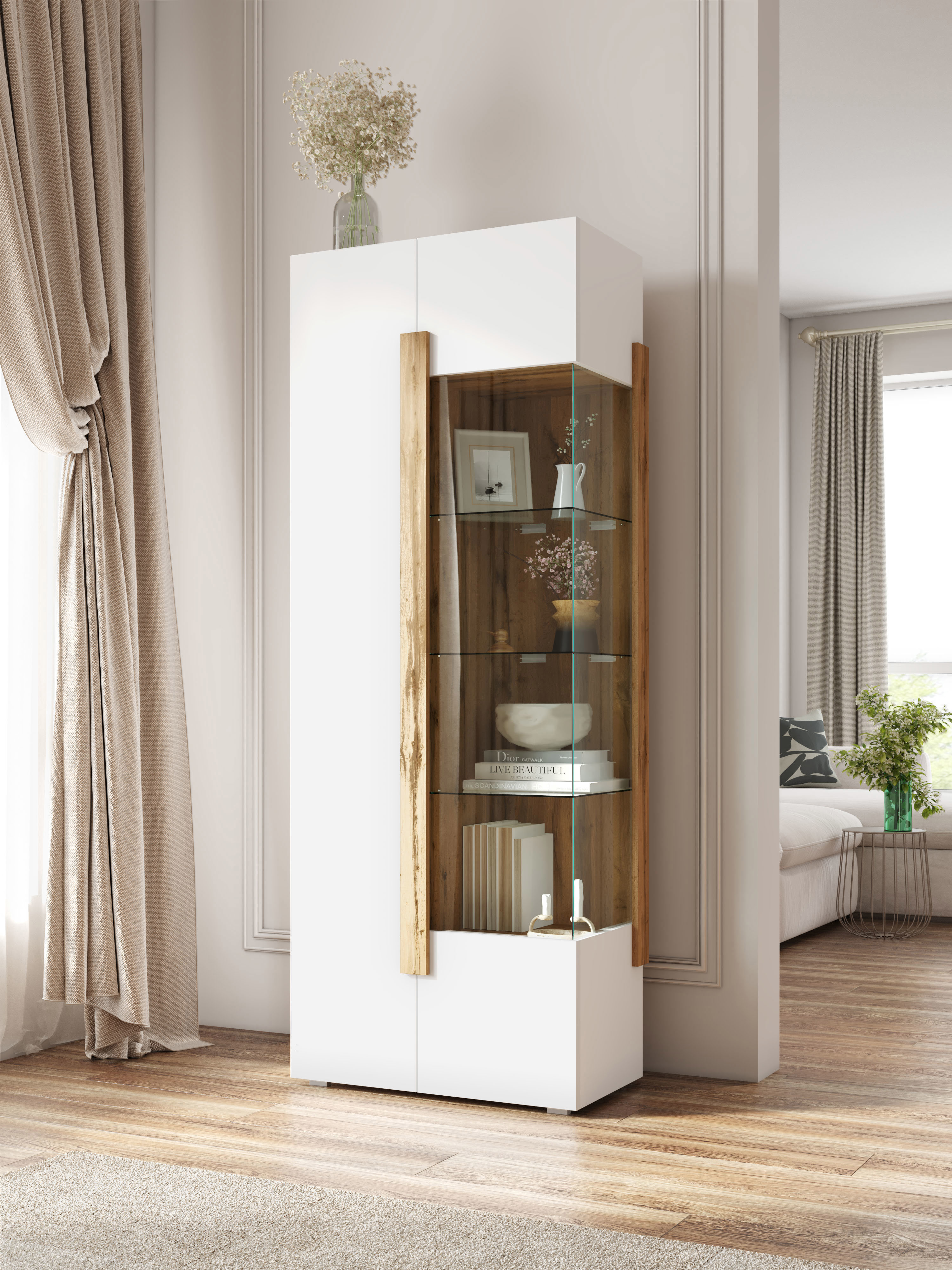 Изображение товара Шкаф-витрина двухдверная Принцесса Мелания 76x199.5 см