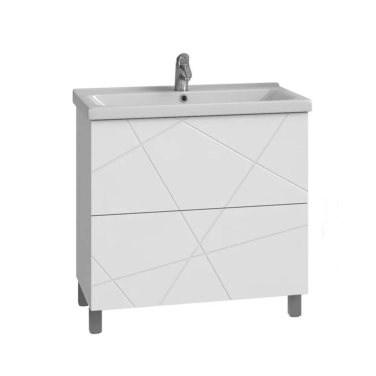 Изображение товара Тумба с раковиной напольная Vigo Geometry 016 70 см цвет белый Изображение товара Тумба с раковиной напольная Vigo Geometry 016 70 см цвет белый