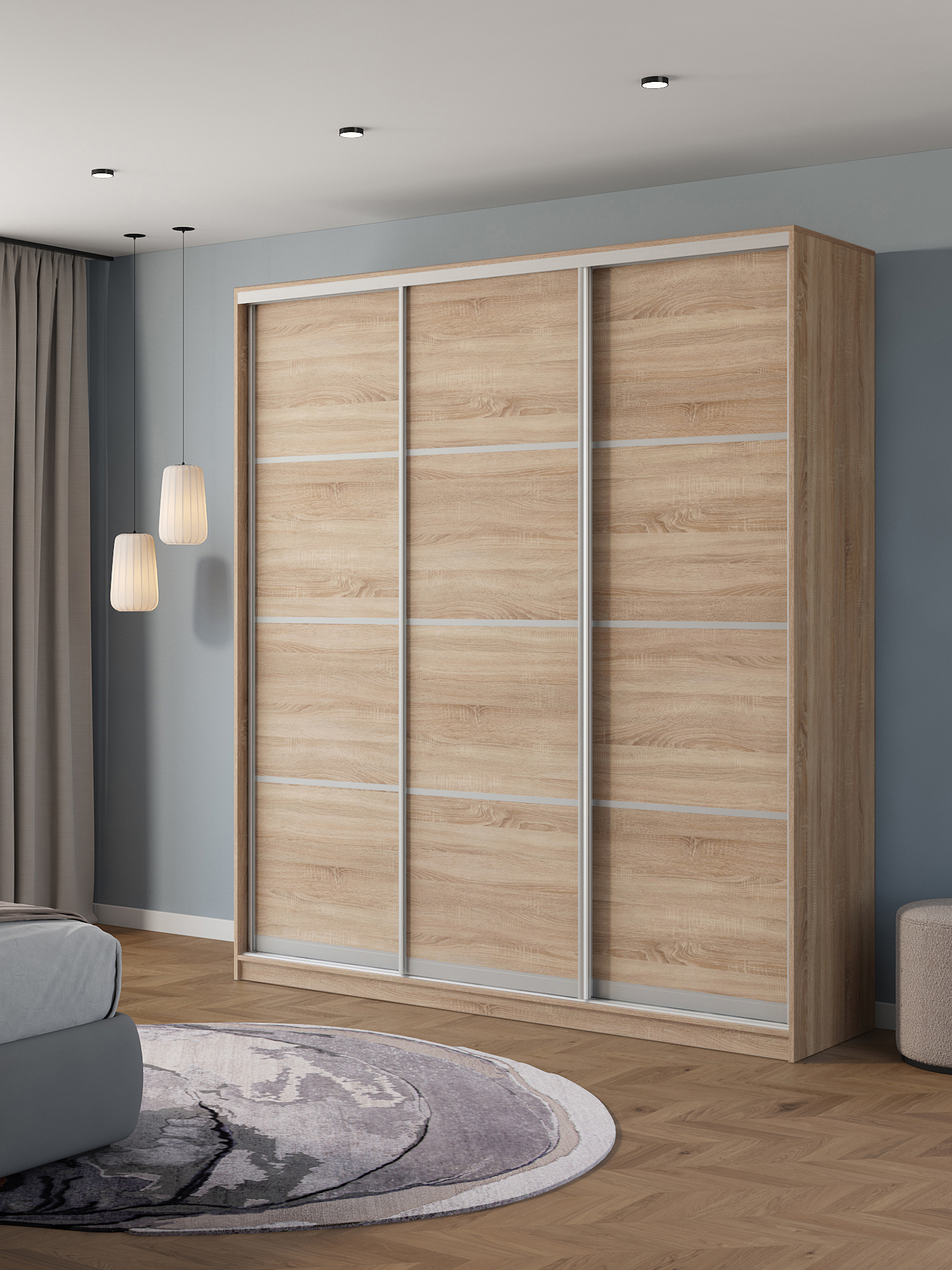 Изображение товара Шкаф-купе Клевер Атина 240x210x65 см с 9 полками