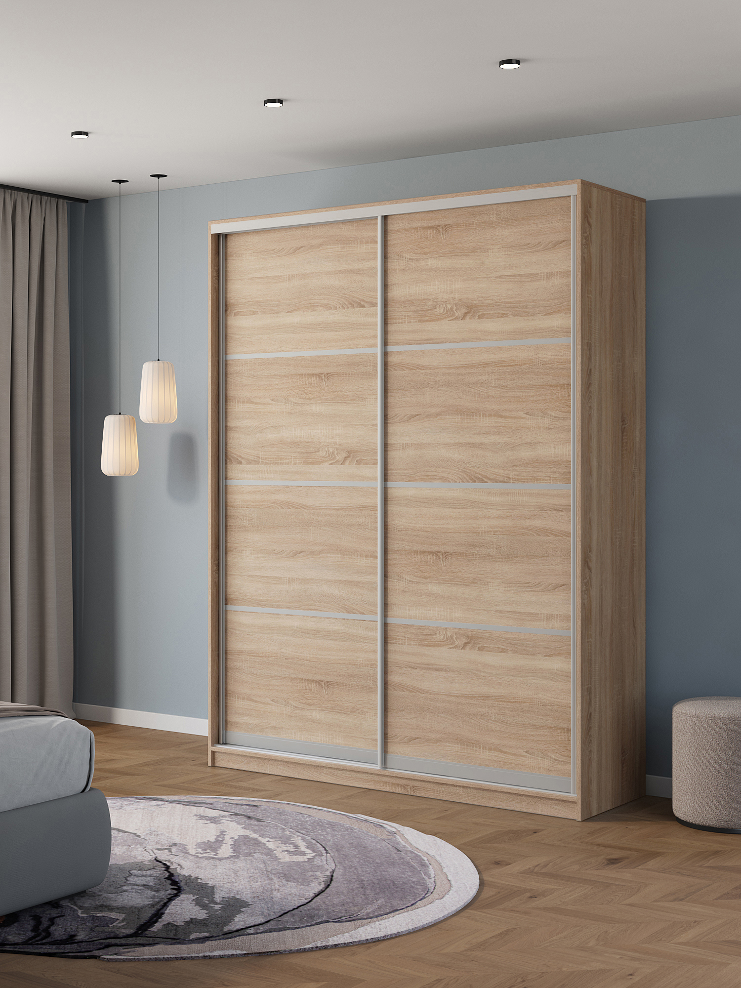 Изображение товара Шкаф-купе Клевер Атина 240x180x45 см с системой креплений и плавным закрыванием Изображение товара Шкаф-купе Клевер Атина 240x180x45 см с системой креплений и плавным закрыванием