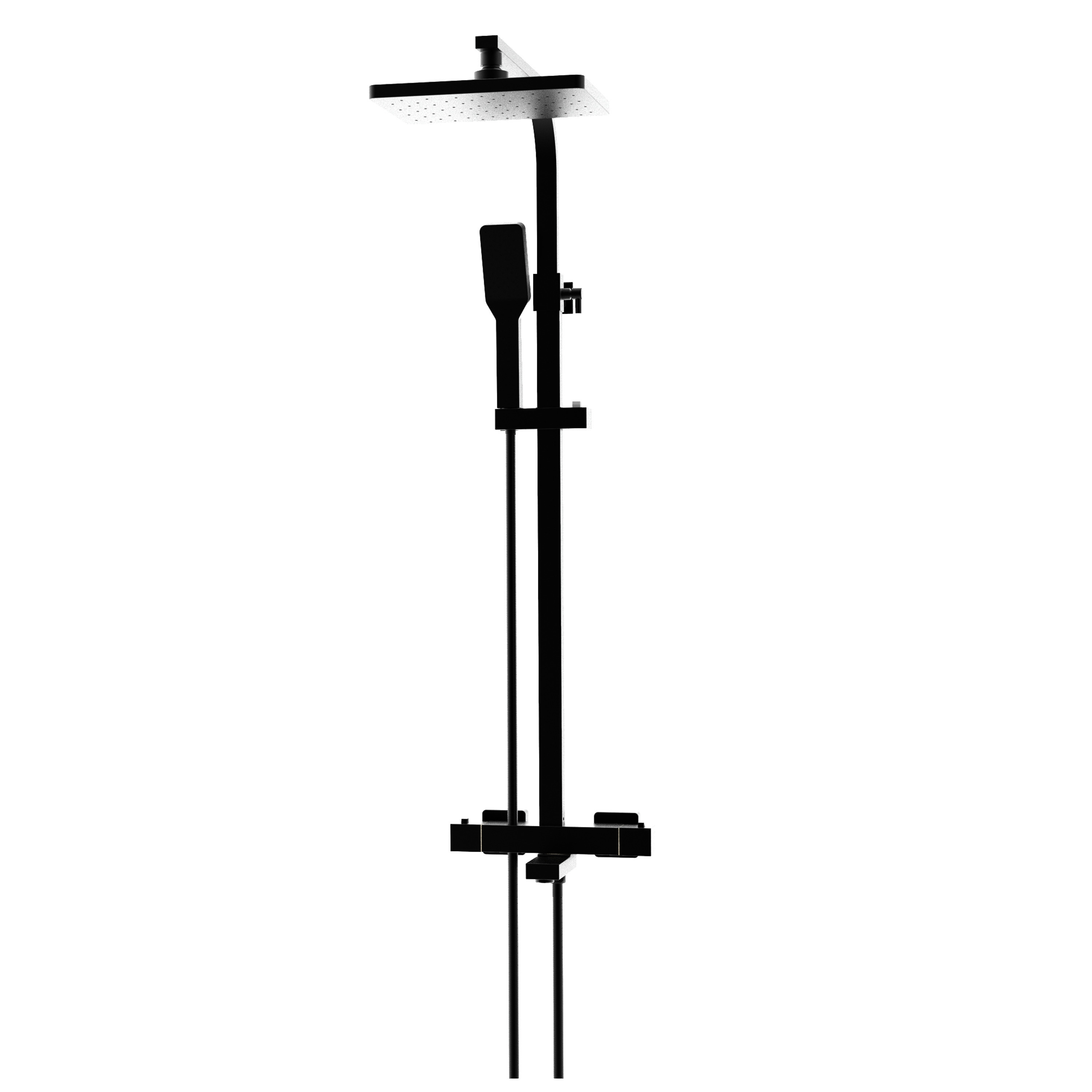 Изображение товара Душевая система KONSENSA Прато с термостатом черный матовый Изображение товара Душевая система KONSENSA Прато с термостатом черный матовый