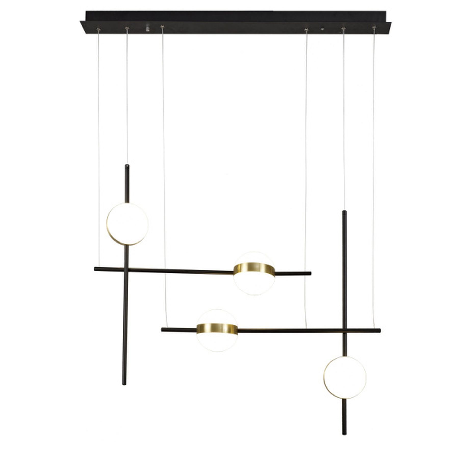 Изображение товара Люстра подвесная светодиодная Mantra Cuba Mn_7160 8 м² теплый белый (желтый) свет цвет черный/золотой