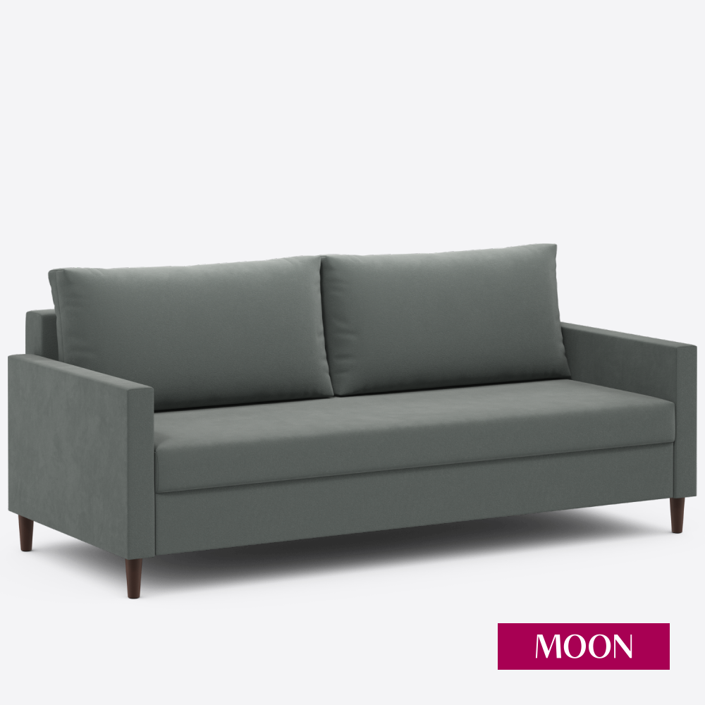Изображение товара Диван раскладной Moon family 133 198x89x96 см велюр цвет серый Изображение товара Диван раскладной Moon family 133 198x89x96 см велюр цвет серый