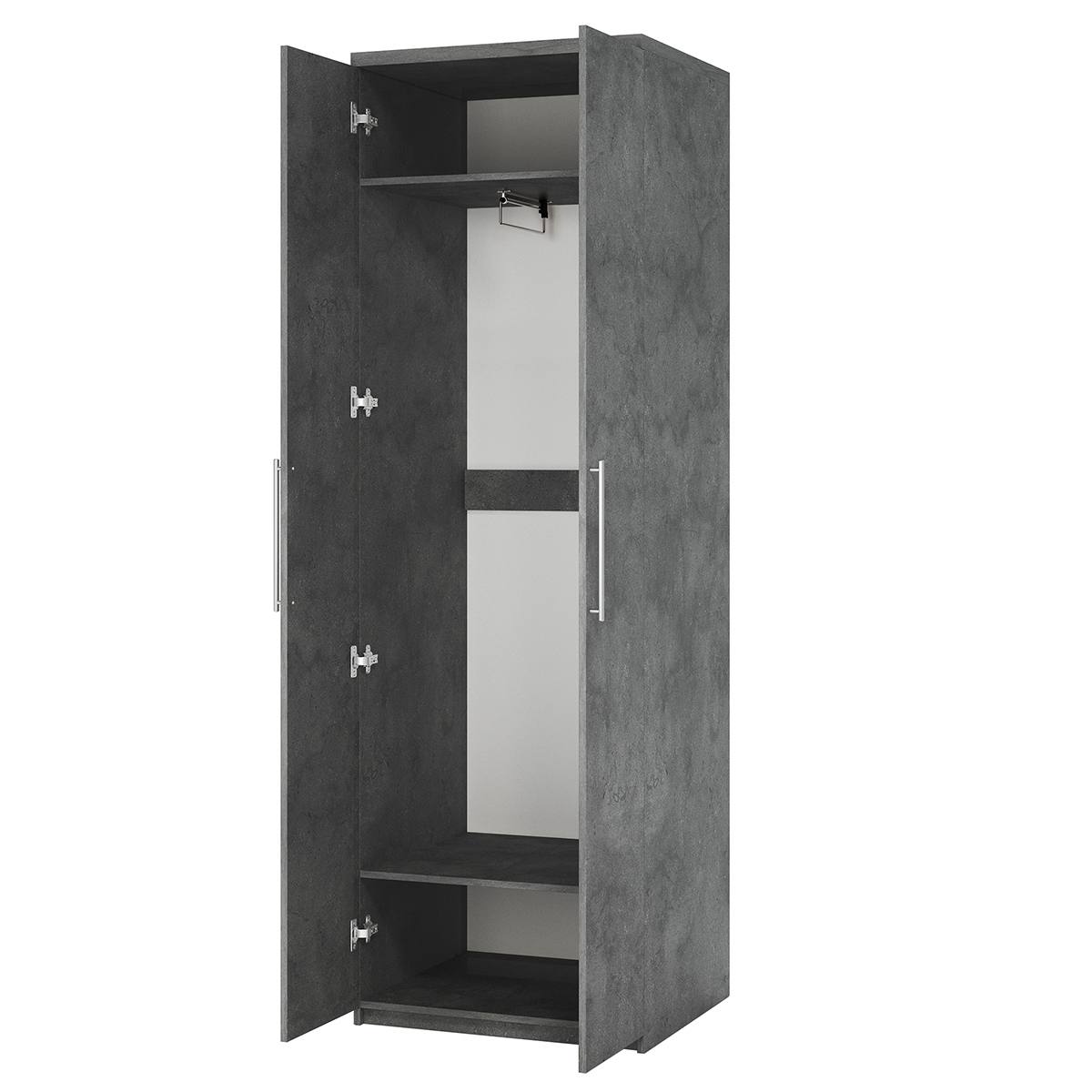 Изображение товара Шкаф распашной Гамма Мелодия МШ-21 70x220x45 см из ЛДСП серый Изображение товара Шкаф распашной Гамма Мелодия МШ-21 70x220x45 см из ЛДСП серый