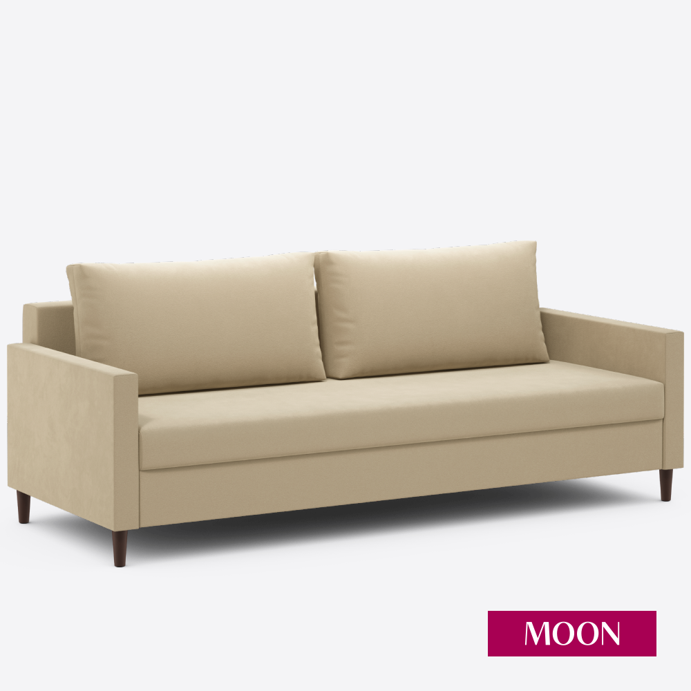 Изображение товара Диван раскладной Moon family 133 218x89x96 см велюр цвет бежевый
