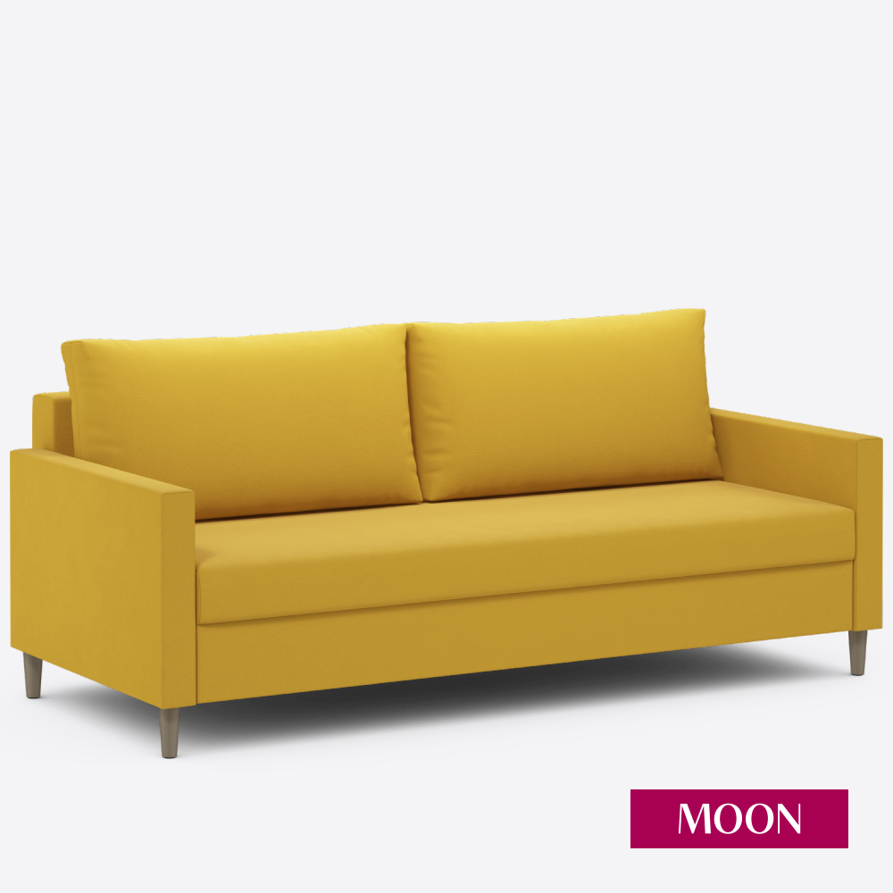 Изображение товара Диван раскладной Moon family 133 198x89x96 см велюр цвет желтый