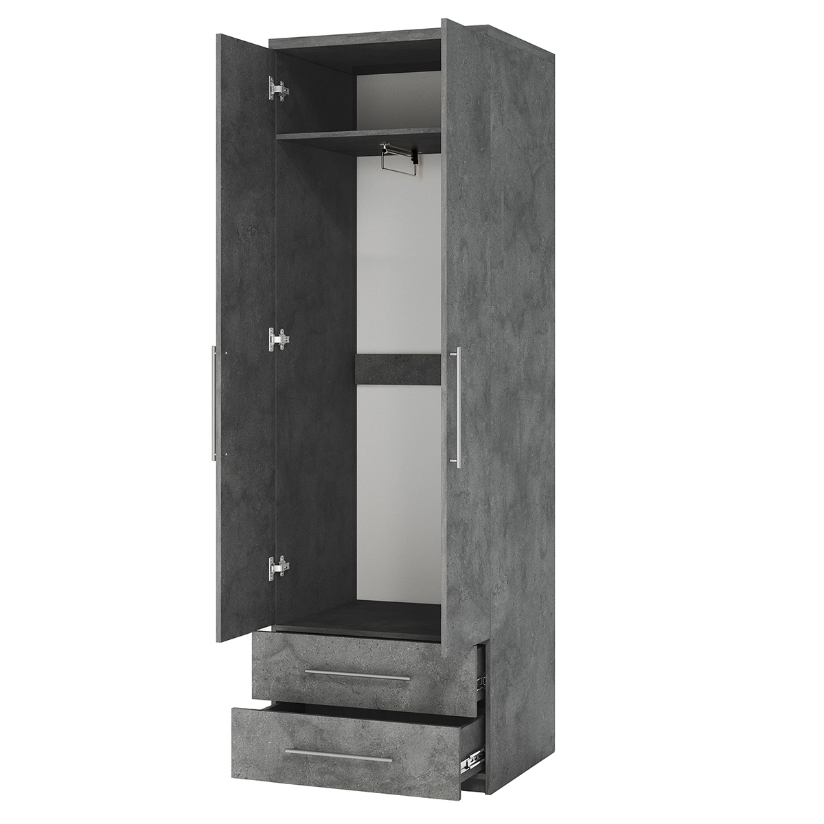 Изображение товара Шкаф распашной Гамма Мелодия МШЯ-21 с 2 дверями 70x240x45 см ЛДСП цвет серый ароза реликтовая