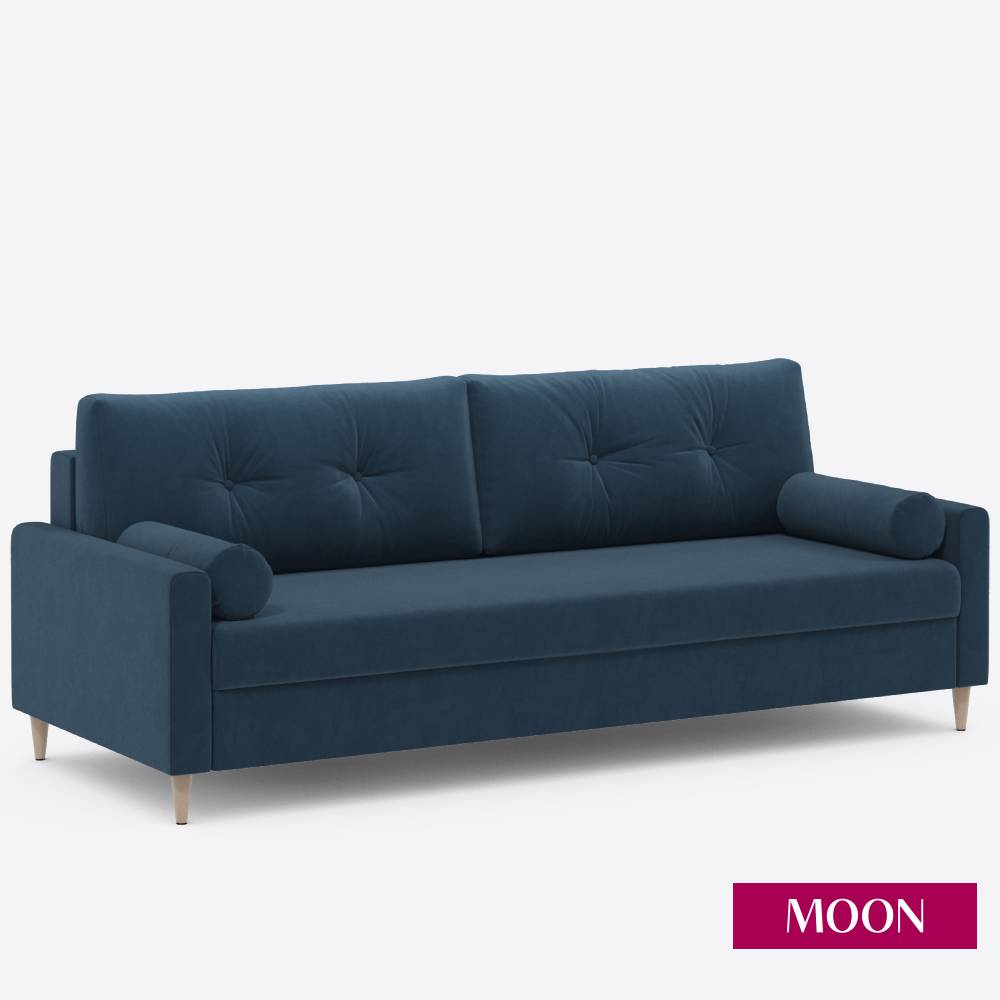 Изображение товара Диван раскладной Moon family 146 223x85x94 см велюр цвет синий