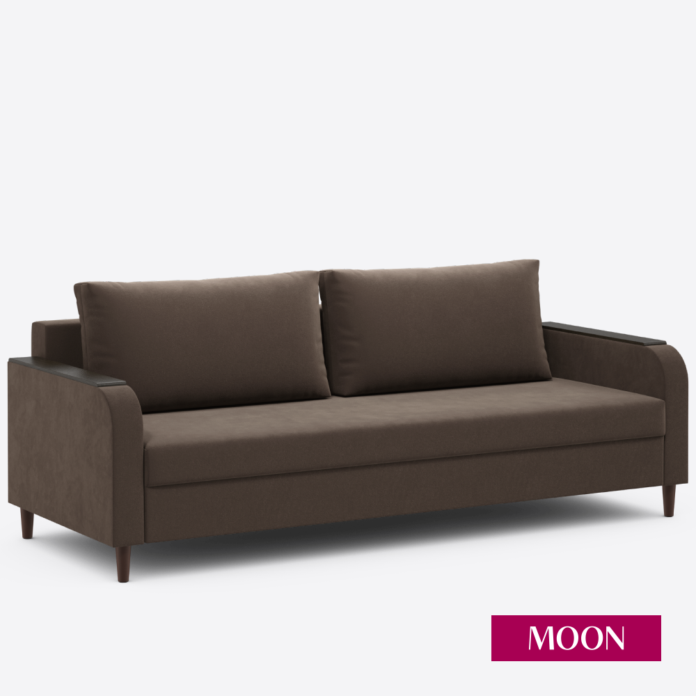 Изображение товара Диван раскладной MOON FAMILY 144 коричневый велюр современный стиль