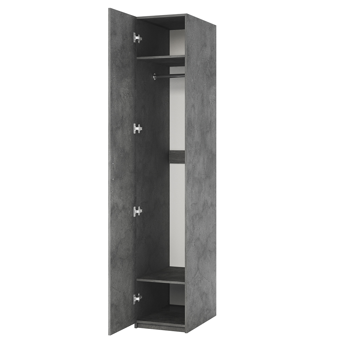 Изображение товара Шкаф распашной Гамма ДО-1 серый 50x220x60 см из ЛДСП для спальни и гостиной