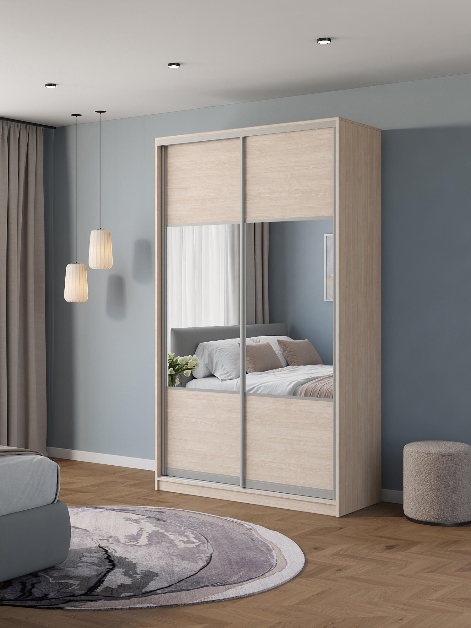 Изображение товара Шкаф-купе Клевер Атина 2 двери 240x110x58 см в стиле минимализм Изображение товара Шкаф-купе Клевер Атина 2 двери 240x110x58 см в стиле минимализм