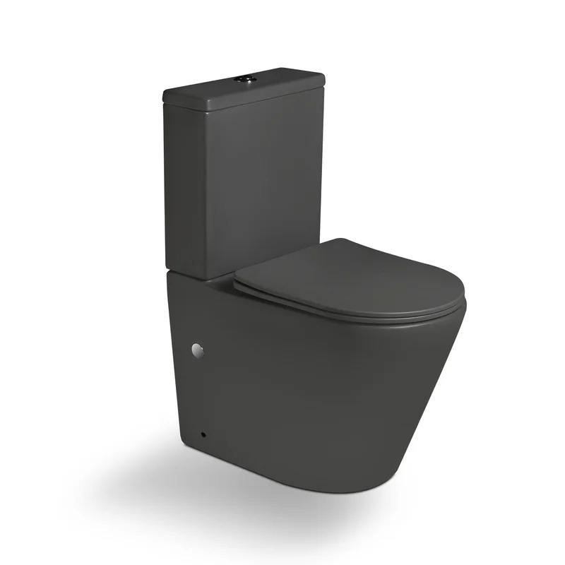 Изображение товара Унитаз-компакт SantiLine SL-5014MG горизонтальный выпуск, микролифт цвет черный