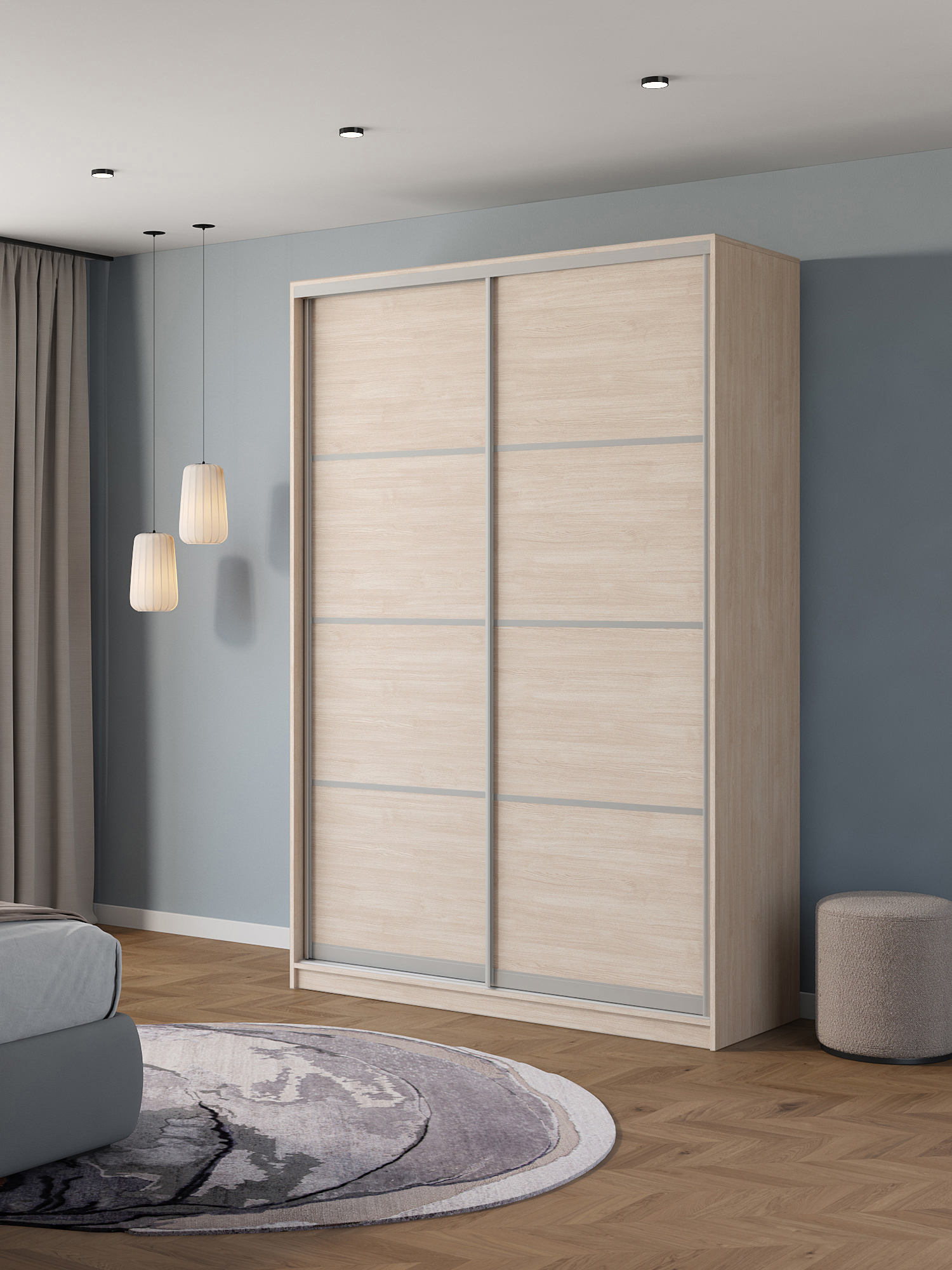 Изображение товара Шкаф-купе Клевер Атина 2 двери 240x160x65 см с полками и системой плавного закрывания Изображение товара Шкаф-купе Клевер Атина 2 двери 240x160x65 см с полками и системой плавного закрывания