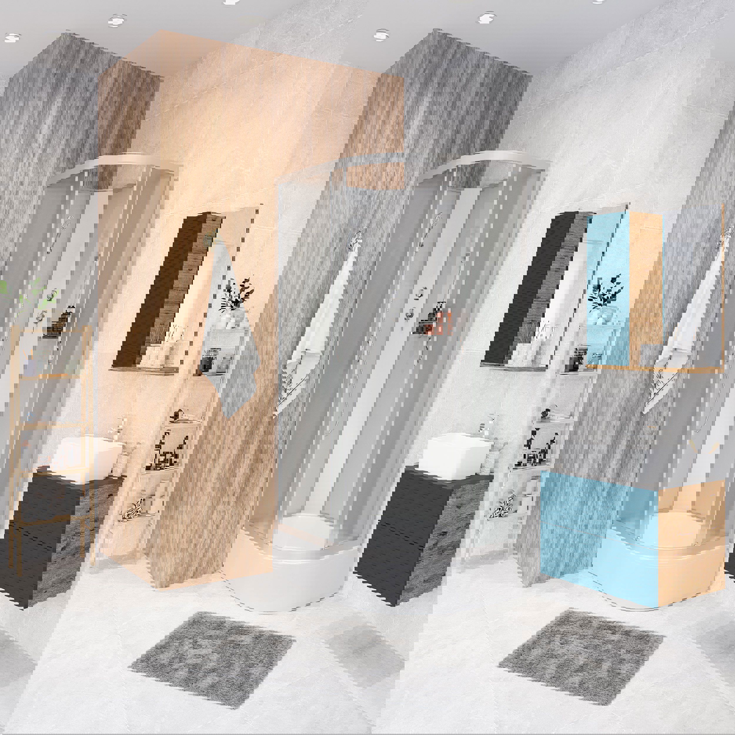 Изображение товара Душевая кабина Niagara Classic 100x90x200 с ассиметричным поддоном и матовым стеклом