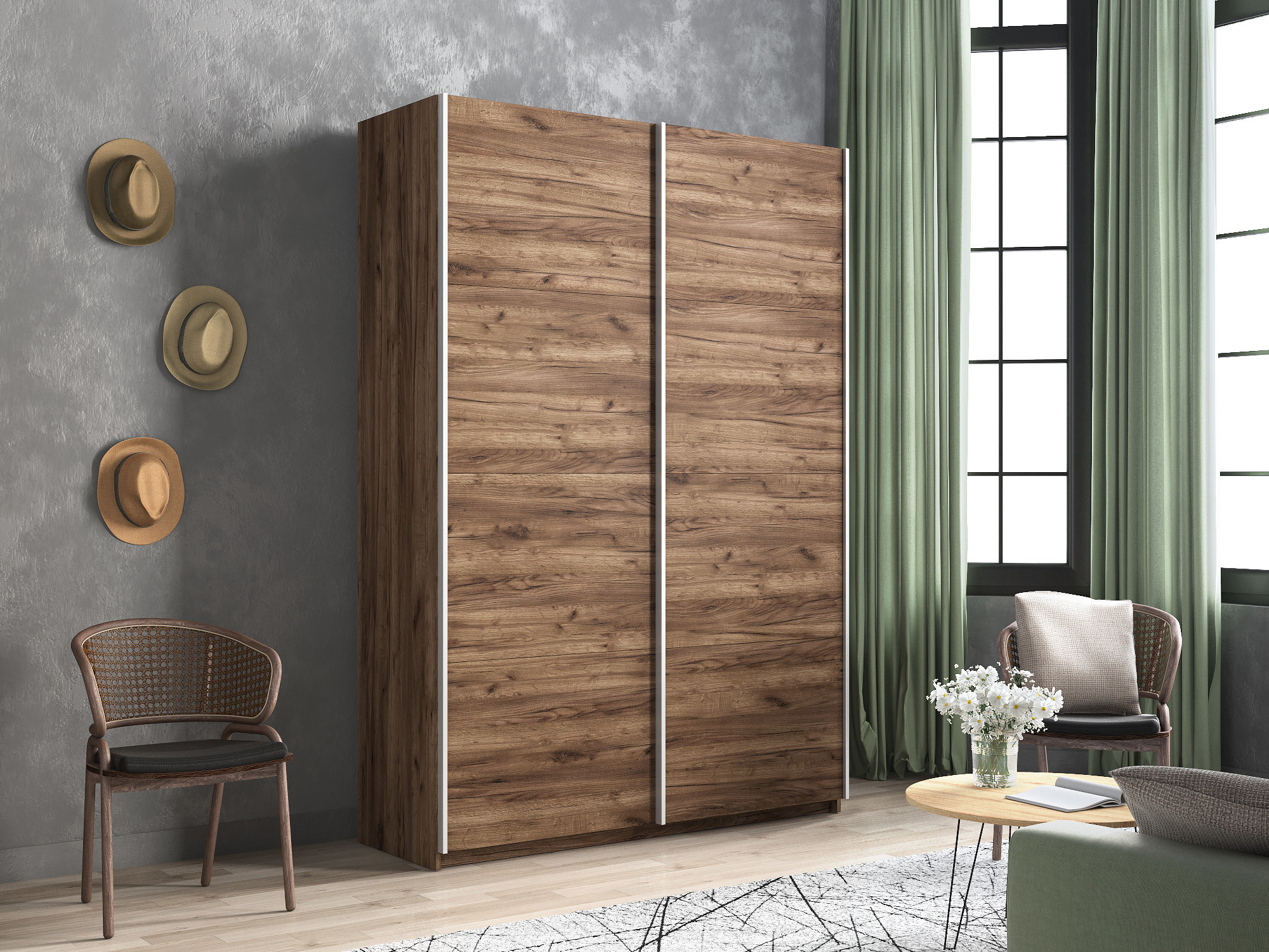 Изображение товара Шкаф-купе МК Е1-Юг Прайм 230x120x57 см с 7 полками и системой плавного закрытия Изображение товара Шкаф-купе МК Е1-Юг Прайм 230x120x57 см с 7 полками и системой плавного закрытия