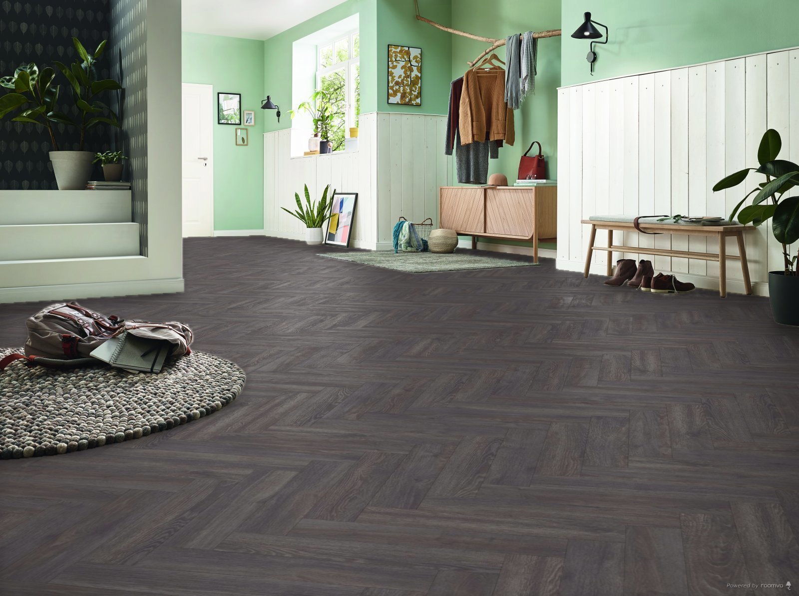 Изображение товара Ламинат Kronotex D6010 Дуб Эльба черный 8 мм 1,24 м² елочкой