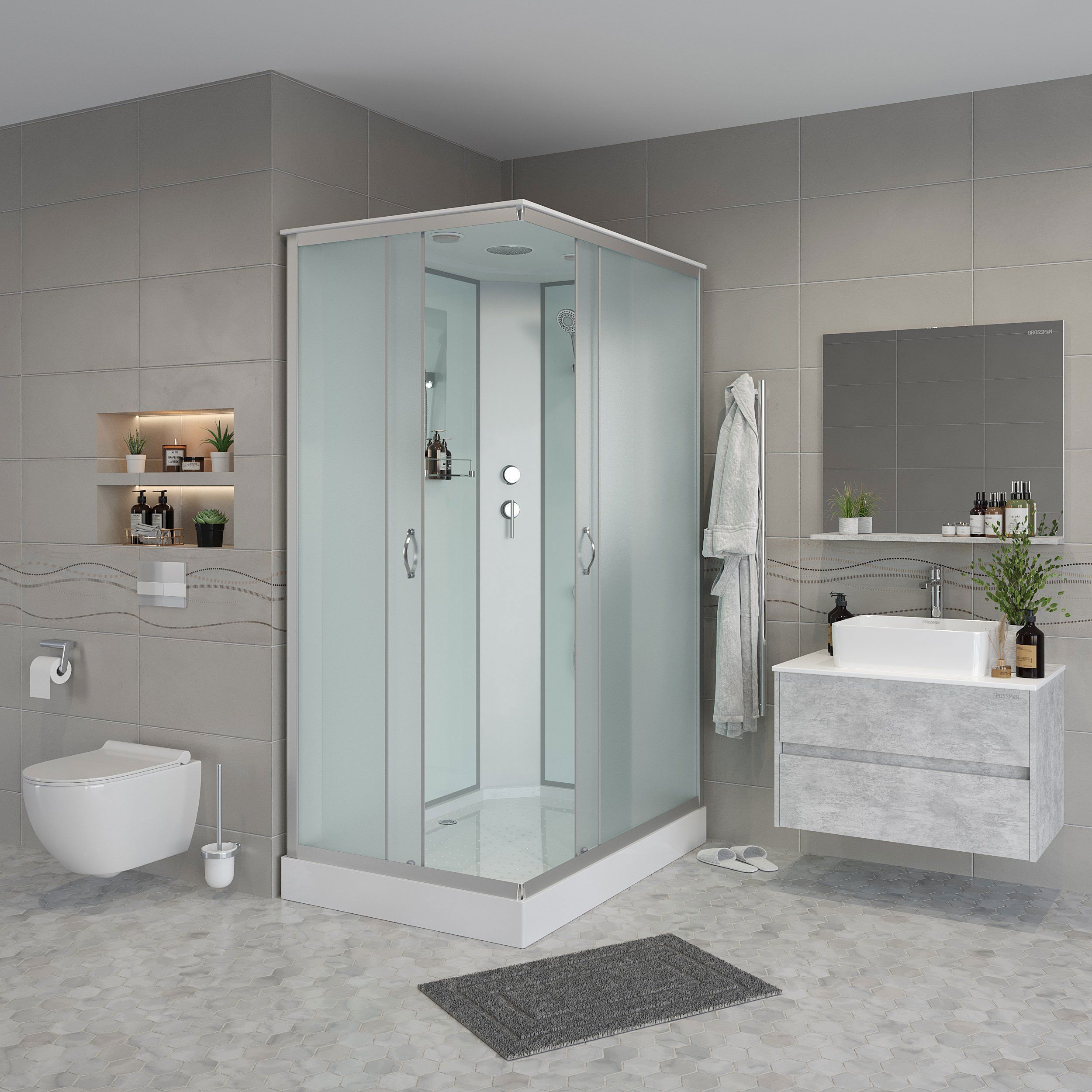Изображение товара Душевая кабина Niagara 432853Q низкий поддон 120x80см