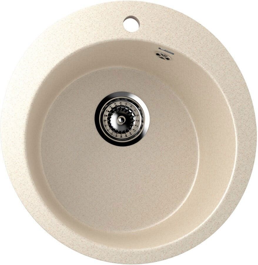 Изображение товара Круглая мойка для кухни Ulgran U-405-328 из искусственного мрамора бежевый Изображение товара Круглая мойка для кухни Ulgran U-405-328 из искусственного мрамора бежевый