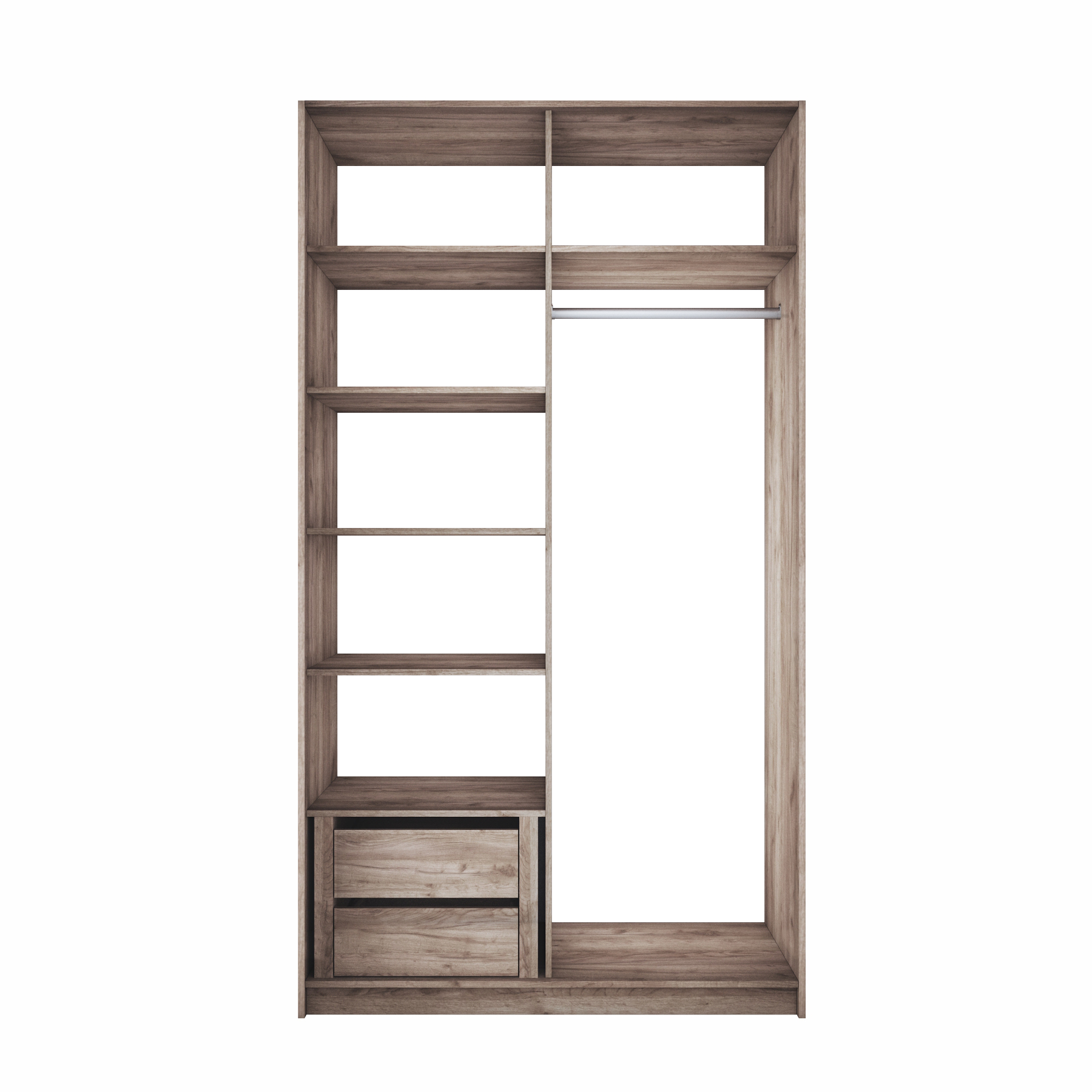 Изображение товара [Комплект гардеробной] МЕБЕЛЬНАЯ КОМПАНИЯ Е1 MOD_GAR_1200_M1_KT Коричневый матовый