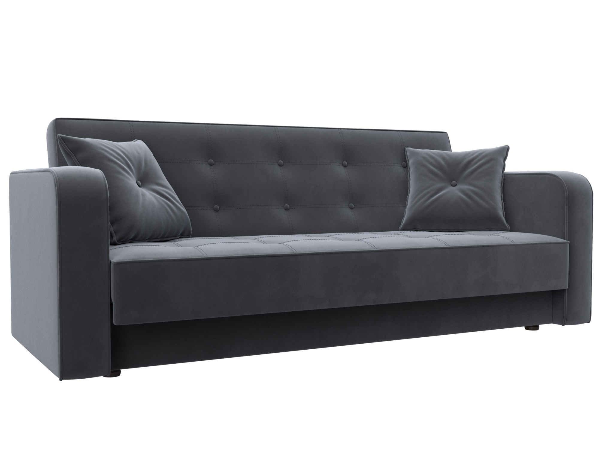 Изображение товара Диван-книжка Тур Лига диванов велюр серый 211x82x86 см