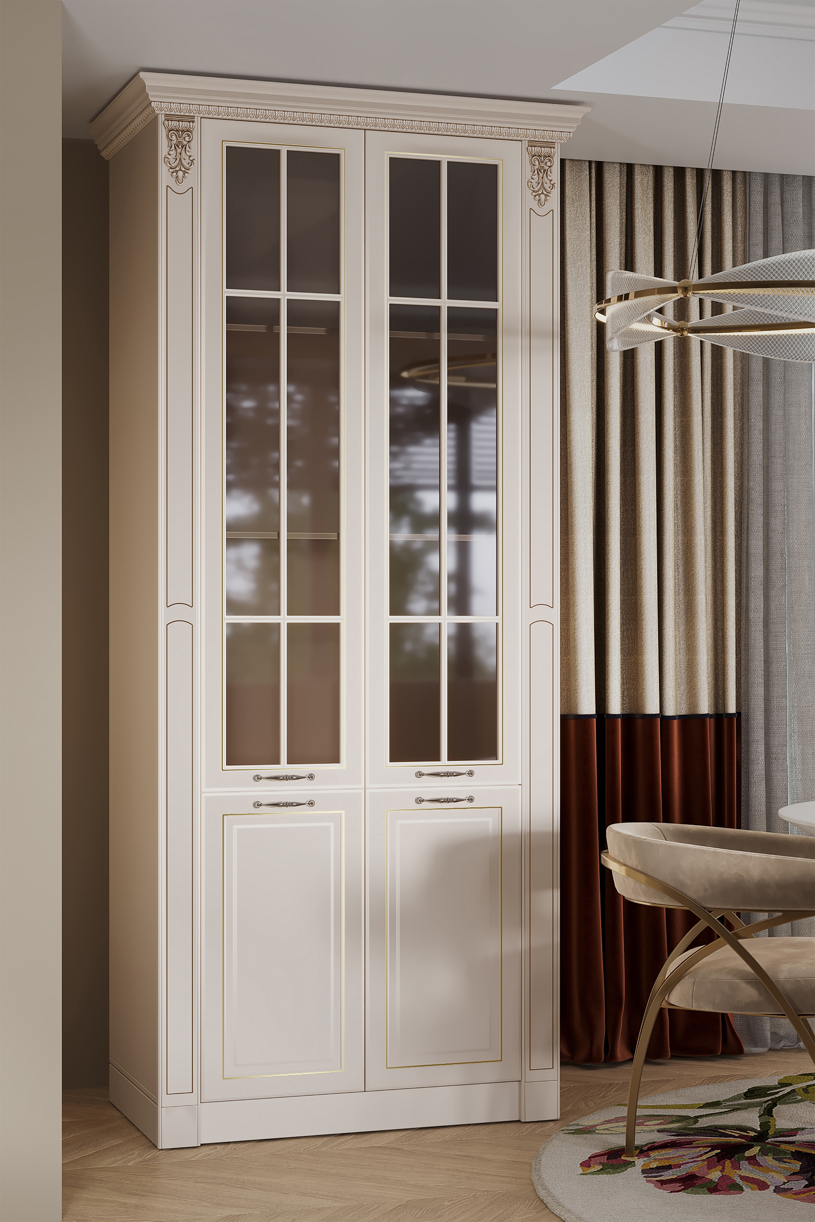 Изображение товара Кухонный гарнитур Safina grand Виктория 100x250x55 см ЛДСП цвет кремовый