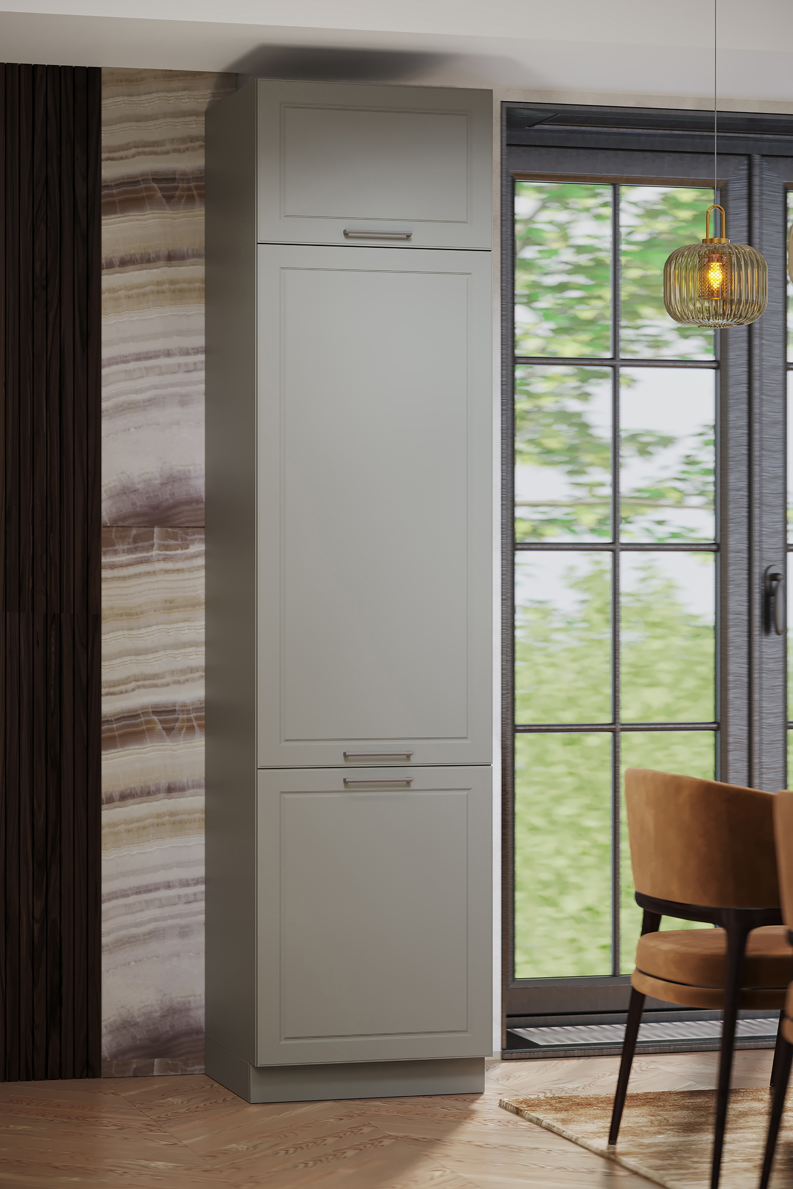Изображение товара Кухонный гарнитур Safina grand Стелла ЛДСП 60x249x55 см цвет песчаного цвета, серый