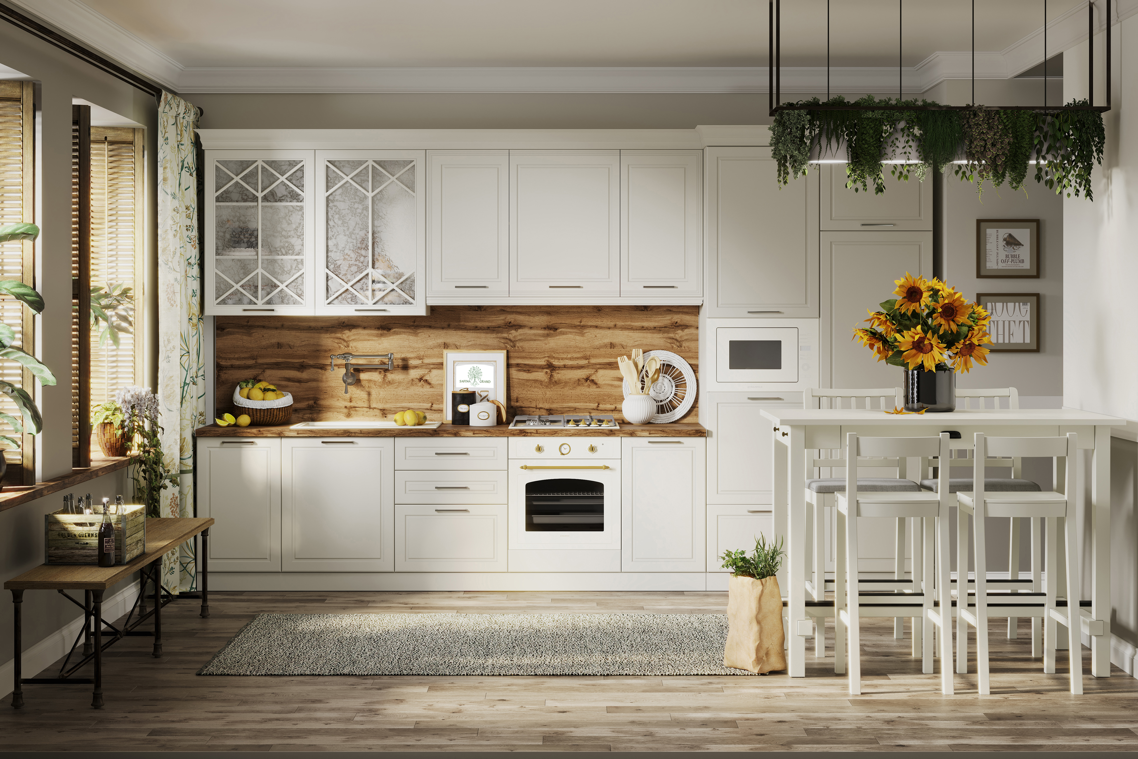 Изображение товара Кухонный гарнитур Safina grand Кристина 390x60 см кремовый Россия Изображение товара Кухонный гарнитур Safina grand Кристина 390x60 см кремовый Россия