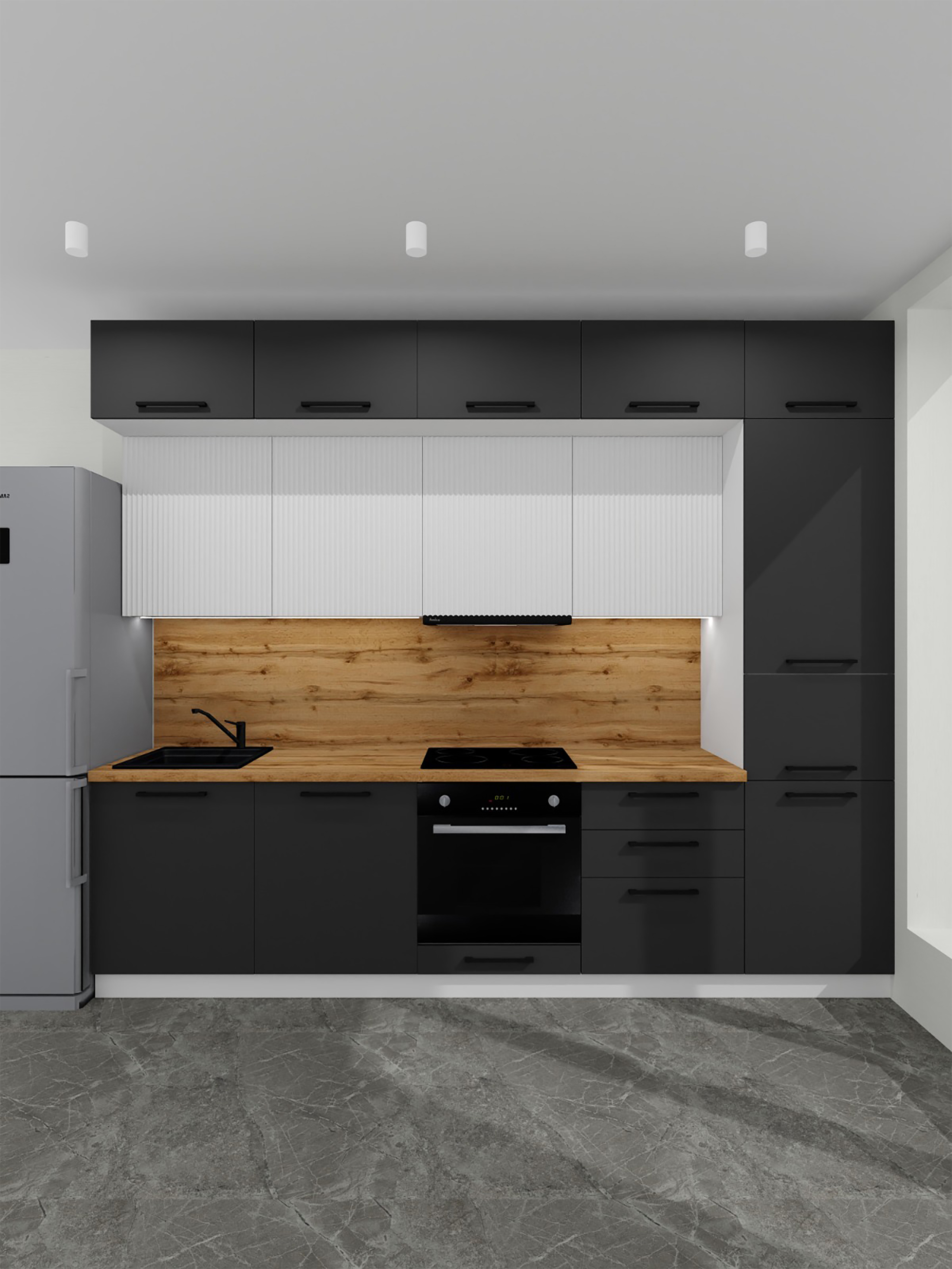 Изображение товара Кухонный гарнитур Safina grand Джулия 300x250x60 см ЛДСП цвет графит Изображение товара Кухонный гарнитур Safina grand Джулия 300x250x60 см ЛДСП цвет графит