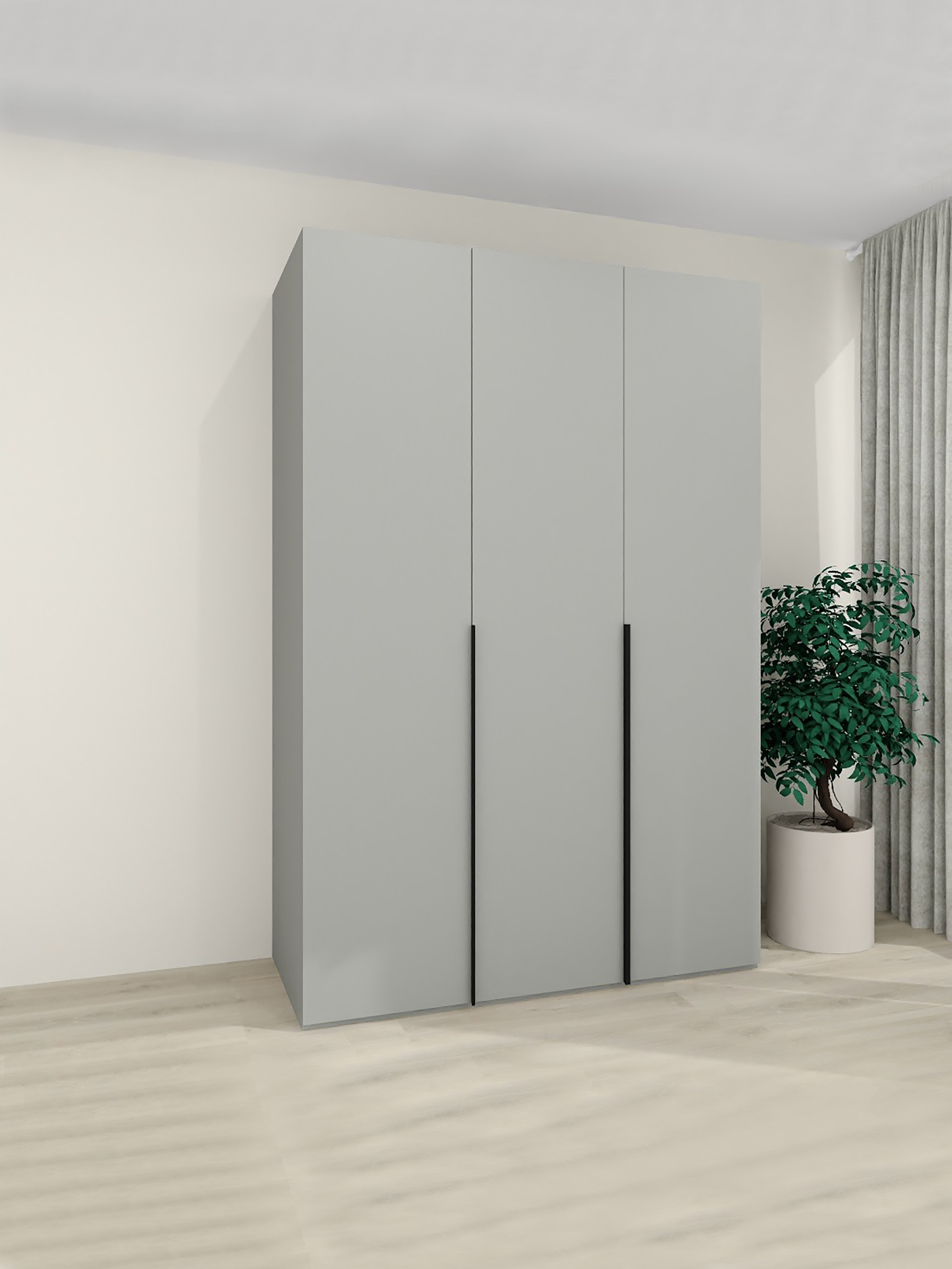 Изображение товара Шкаф распашной Safina grand Добрыня 3 двери 140x210x50 см светло-серый из ЛДСП
