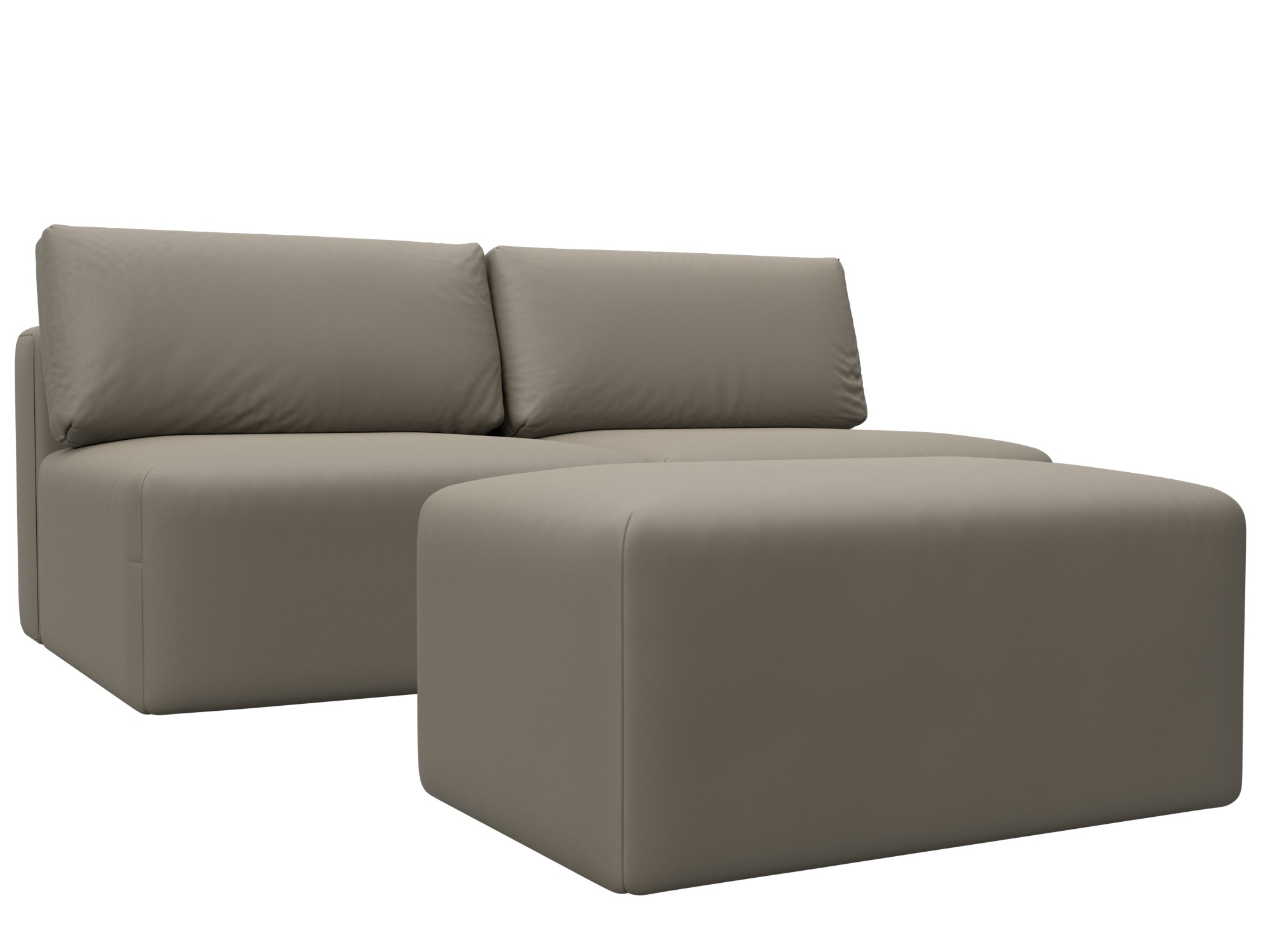 Изображение товара Диван раскладной Лига диванов 130052 бежевый эко-кожа прямой современный