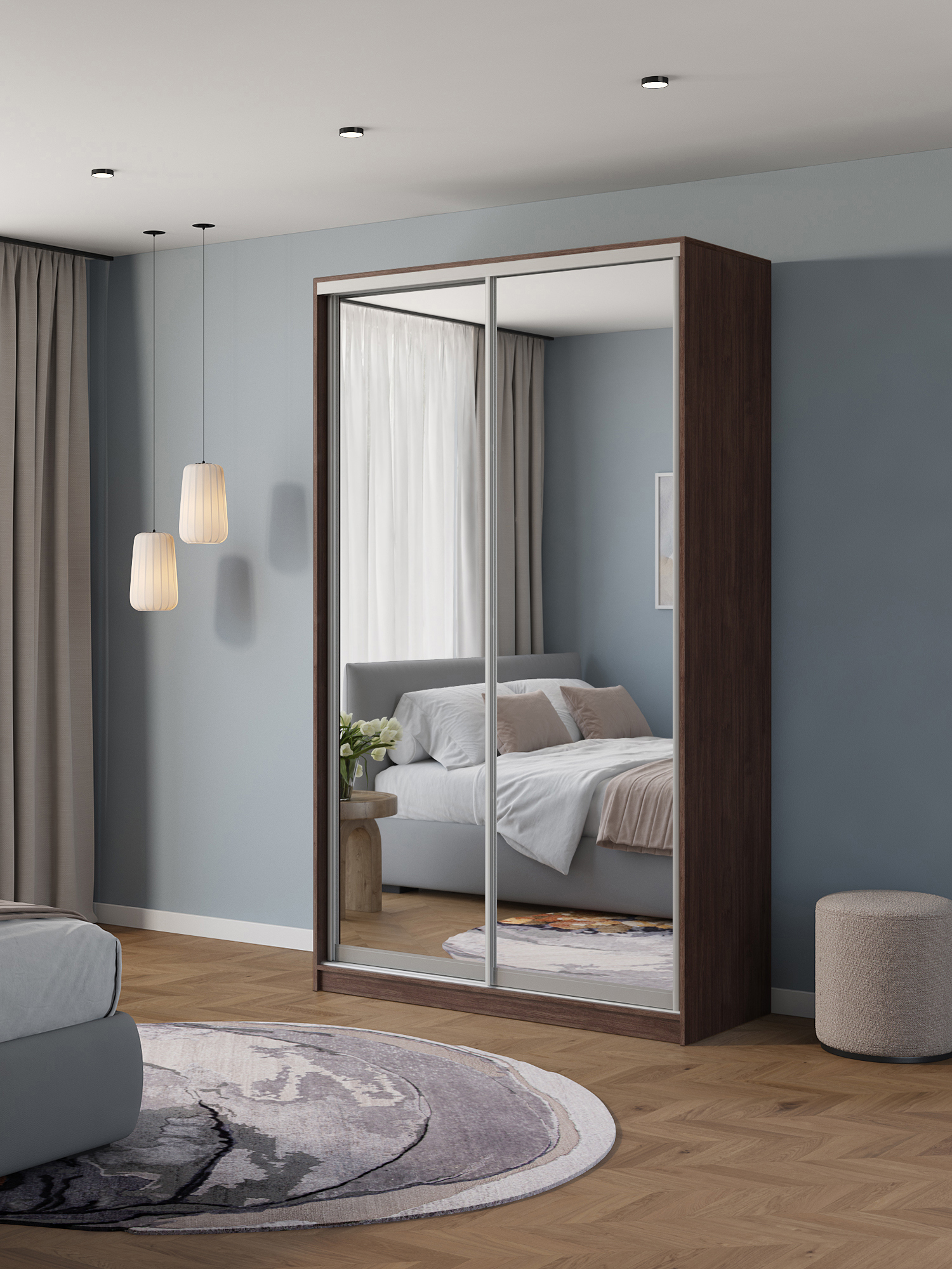 Изображение товара Шкаф-купе Клевер Атина с 2 дверями и зеркалом 240x120 см Изображение товара Шкаф-купе Клевер Атина с 2 дверями и зеркалом 240x120 см