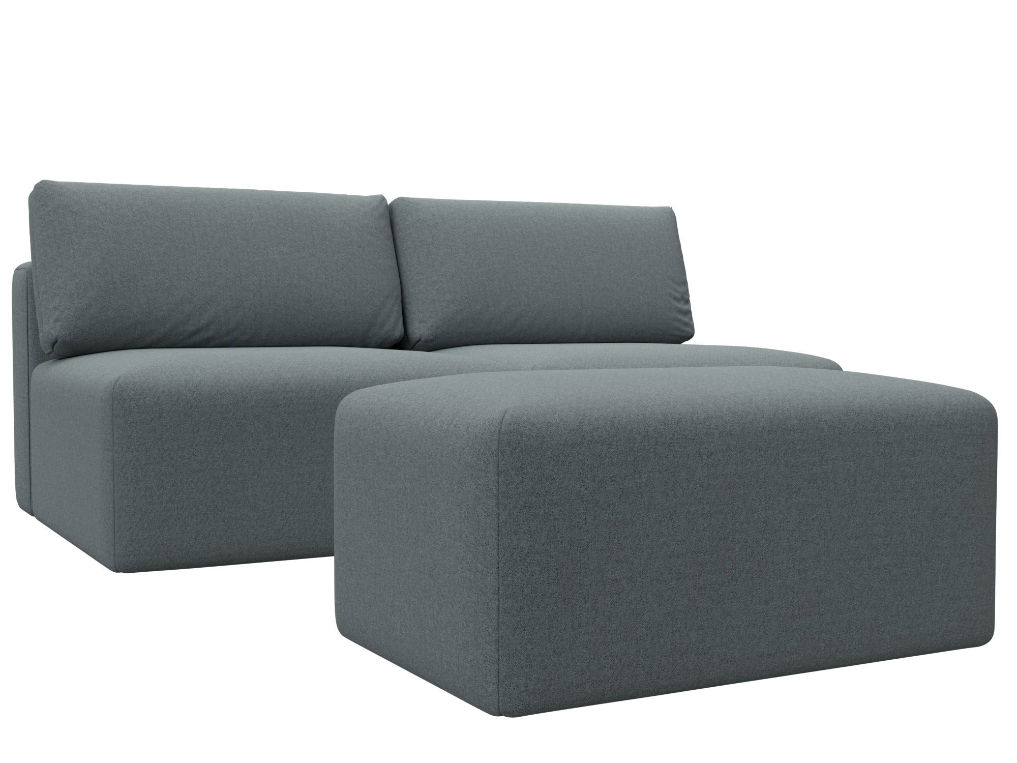 Изображение товара Диван раскладной Лига-060 с пуфом серый 267x84x118 см