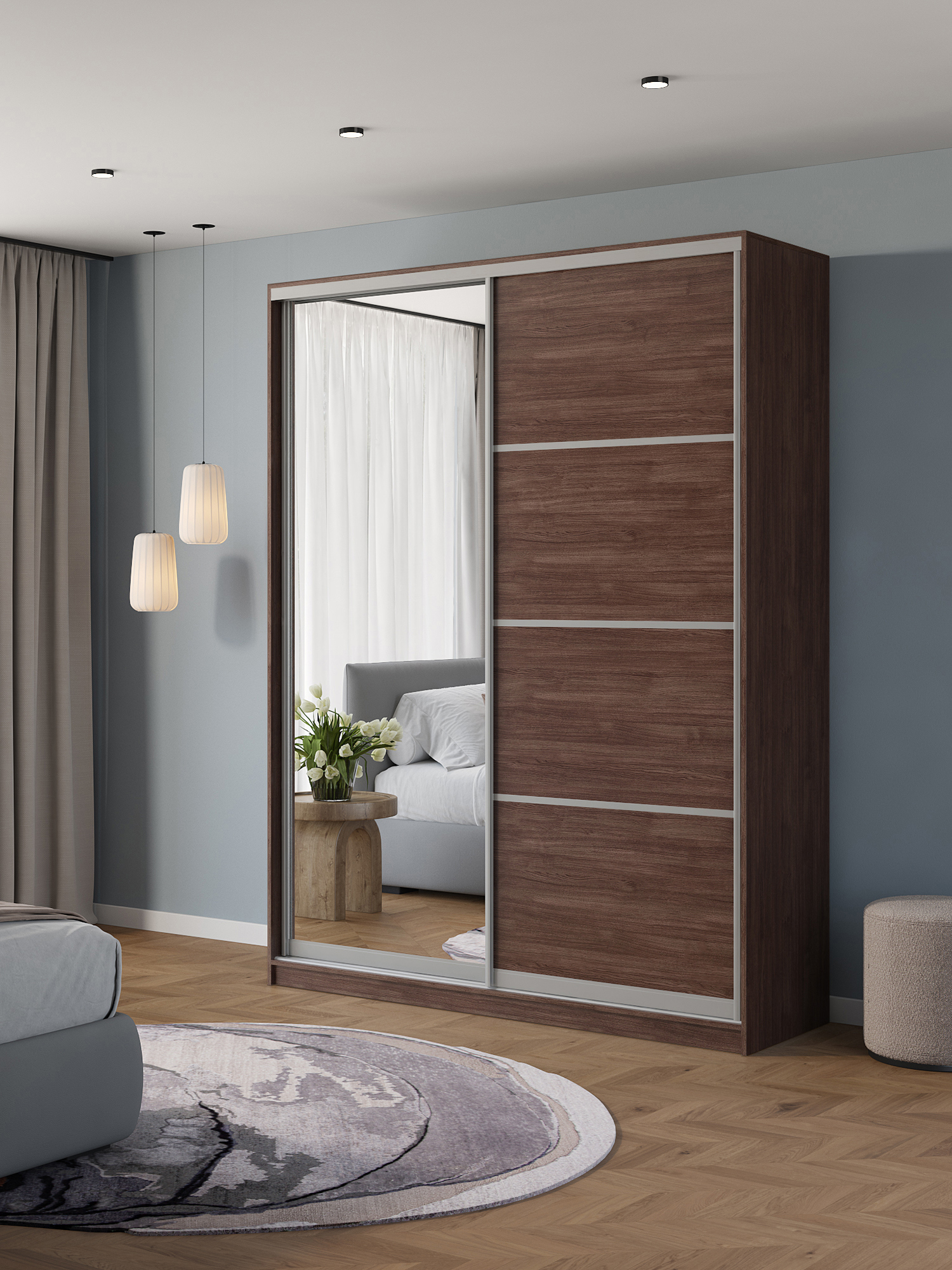 Изображение товара Шкаф-купе Клевер Атина с 2 дверями и зеркалом 240x180x65 см Изображение товара Шкаф-купе Клевер Атина с 2 дверями и зеркалом 240x180x65 см