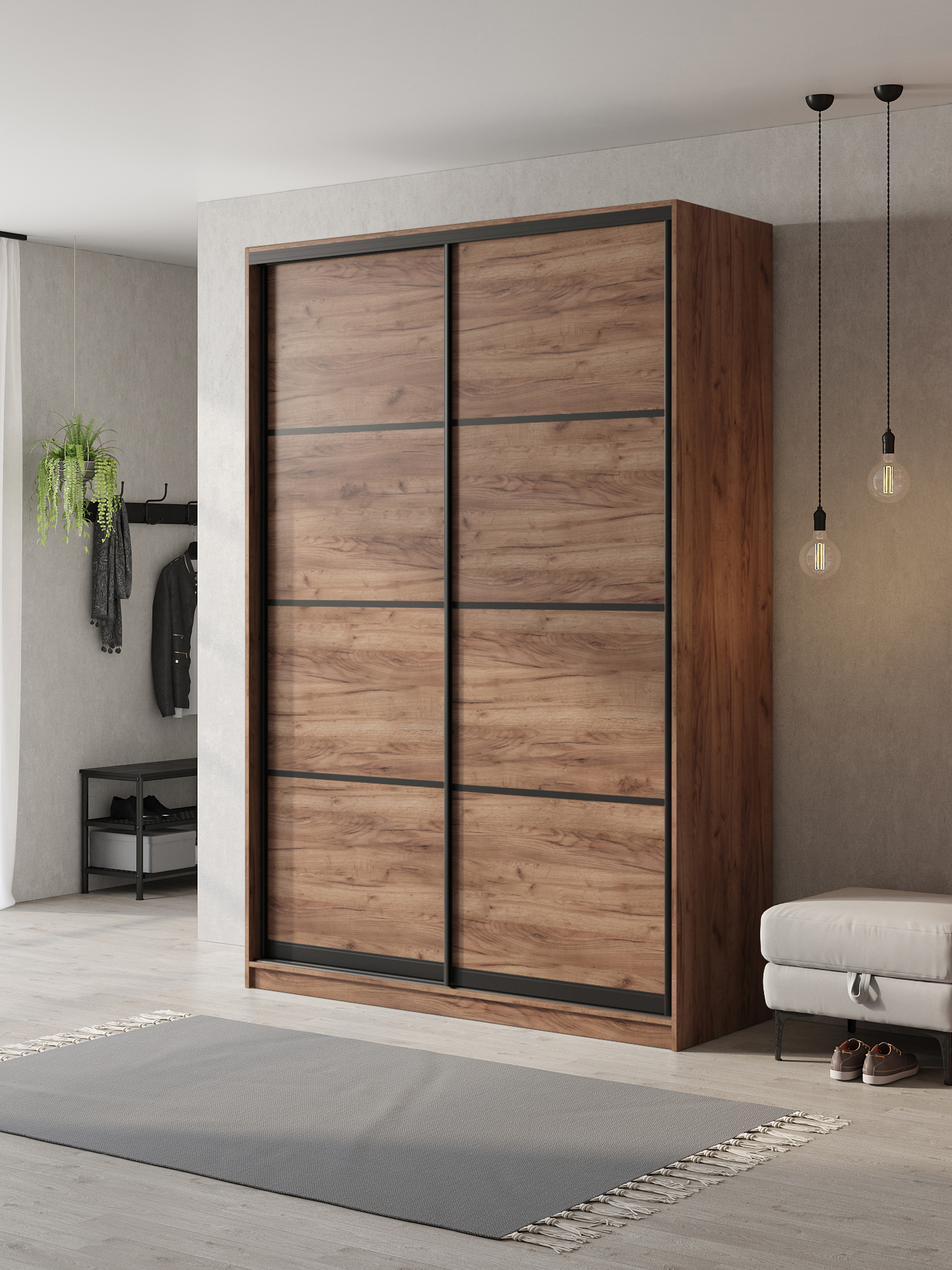 Изображение товара Шкаф-купе Клевер Атина 2 двери 240x160x45 см ЛДСП коричневый Изображение товара Шкаф-купе Клевер Атина 2 двери 240x160x45 см ЛДСП коричневый