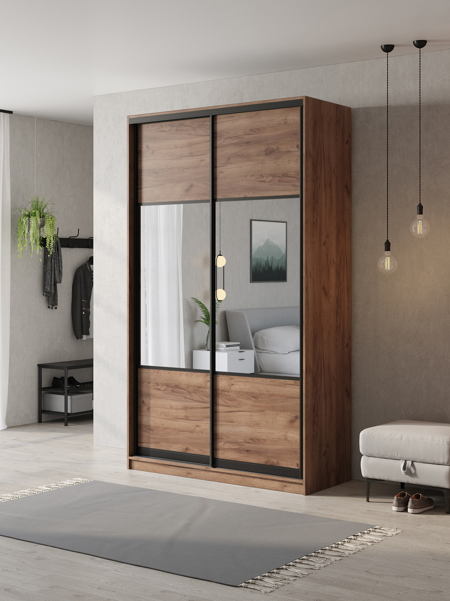 Изображение товара Шкаф-купе Клевер Атина 240x140x58 см с 2 дверями и 6 полками Изображение товара Шкаф-купе Клевер Атина 240x140x58 см с 2 дверями и 6 полками