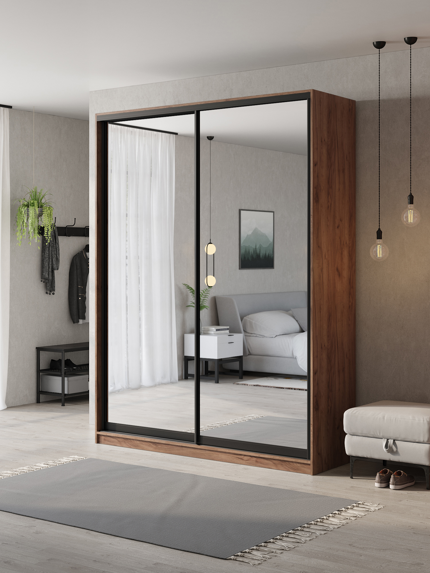 Изображение товара Шкаф-купе Клевер Атина с зеркалом 240x170 см