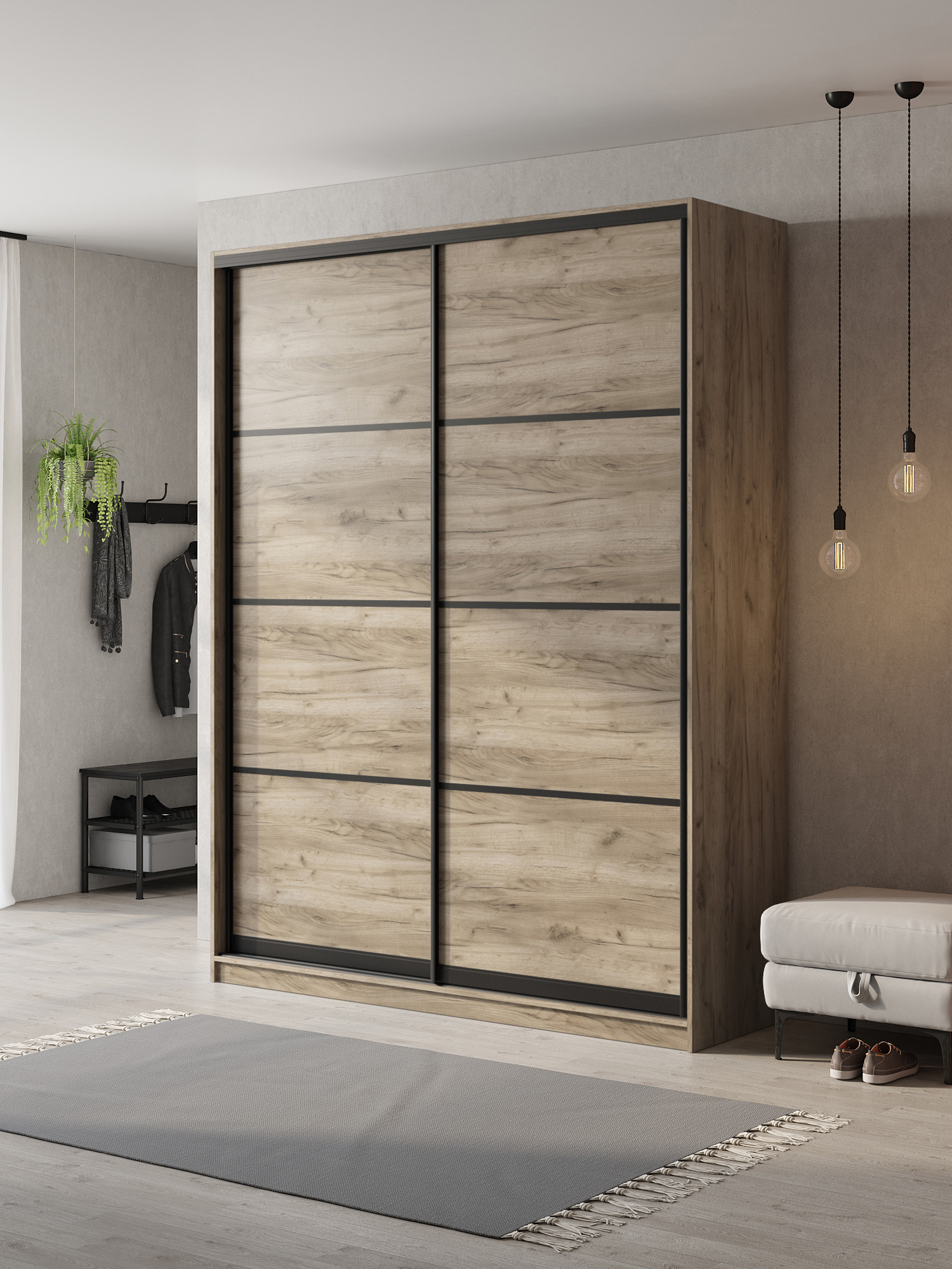 Изображение товара Шкаф-купе Клевер Атина с 2 дверями 240x190х65 см Изображение товара Шкаф-купе Клевер Атина с 2 дверями 240x190х65 см